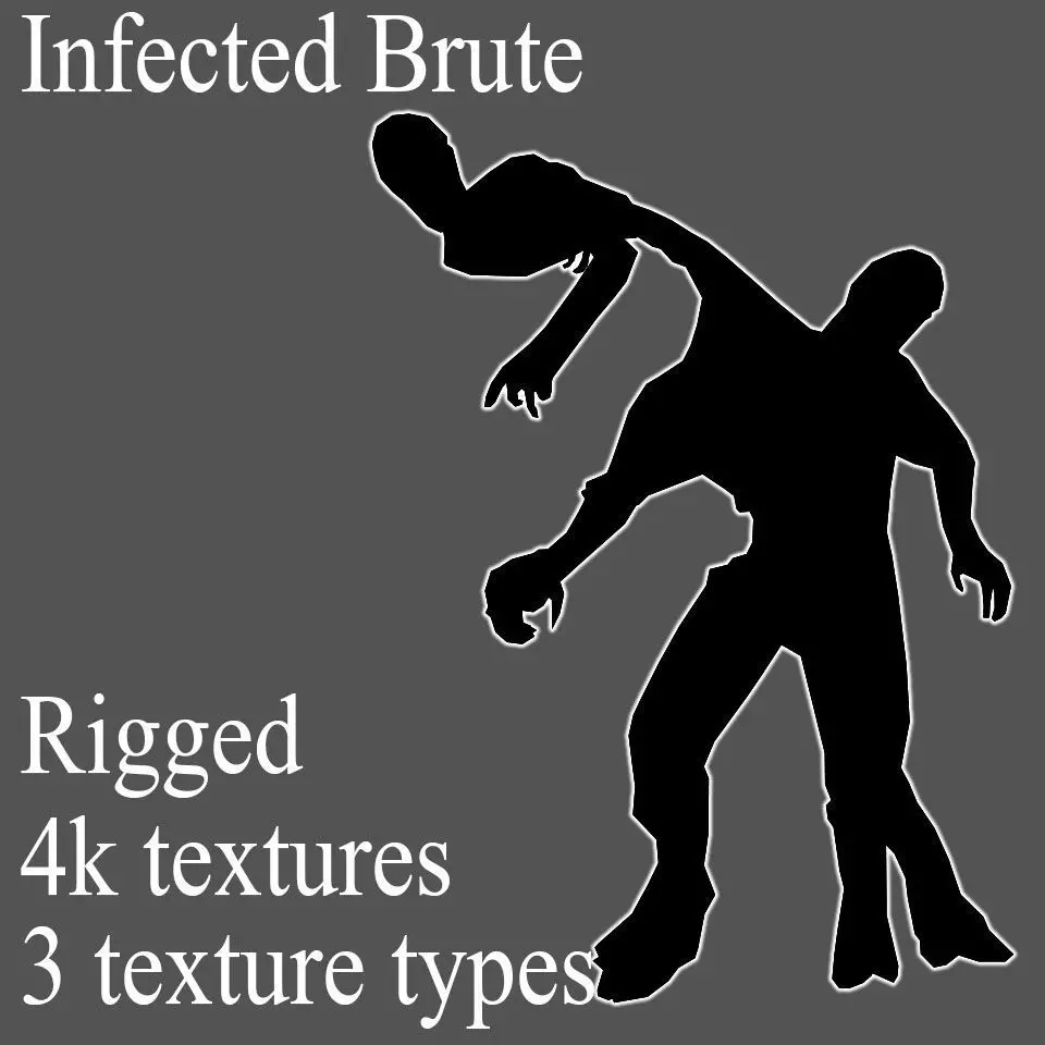 Infected Brute Low-poly 3D model_0