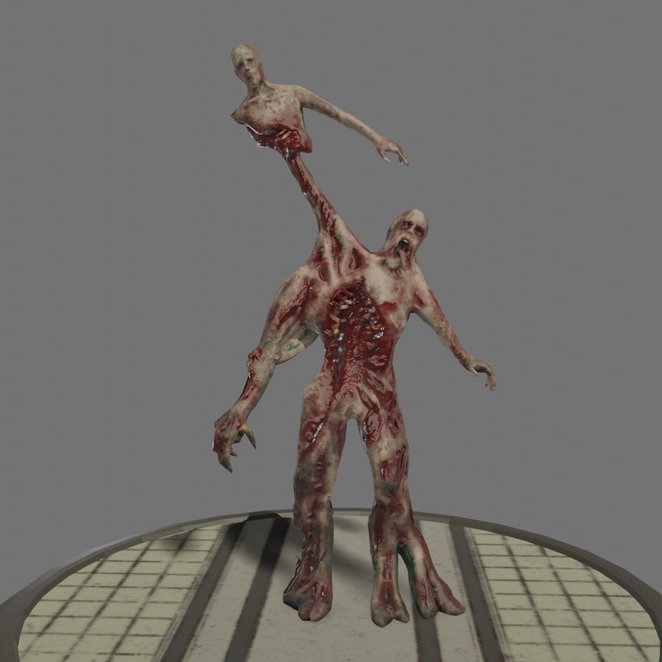 Infected Brute Low-poly 3D model_10