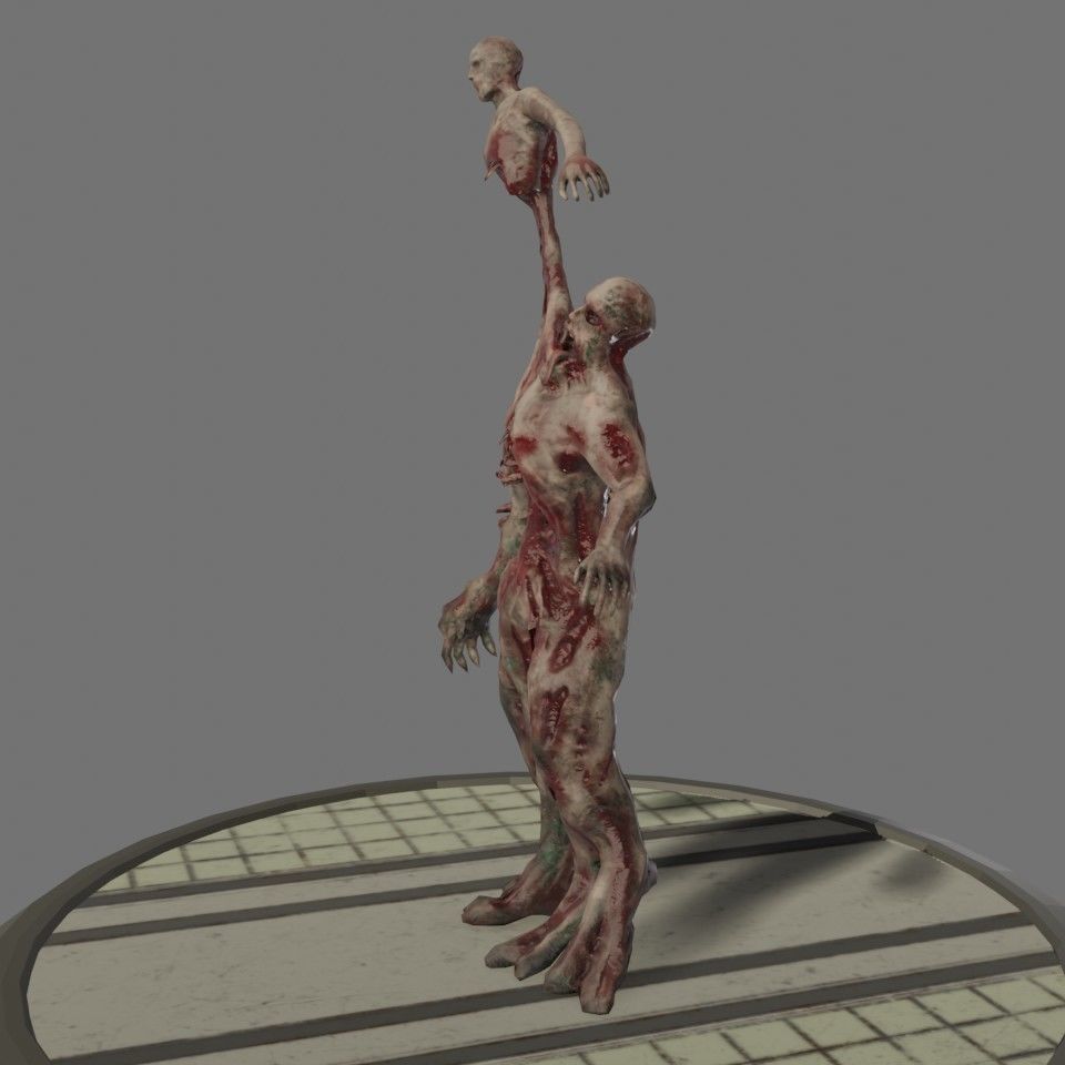 Infected Brute Low-poly 3D model_11