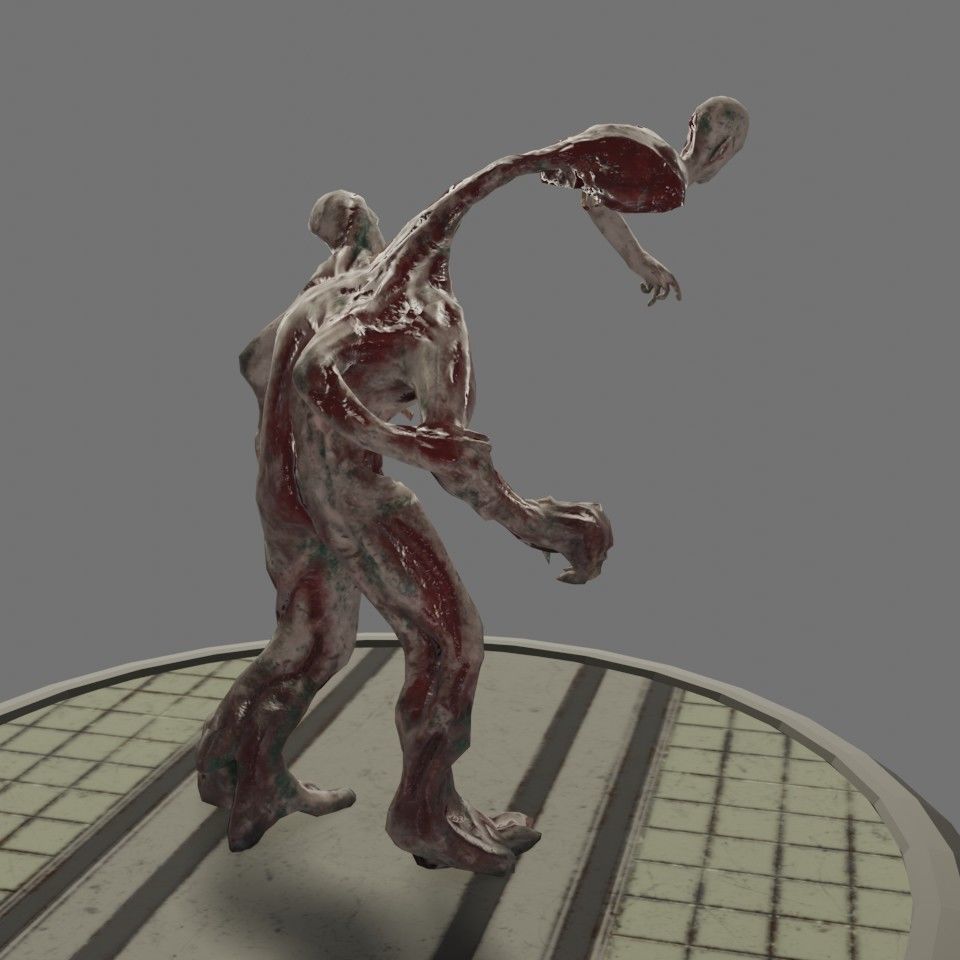 Infected Brute Low-poly 3D model_4