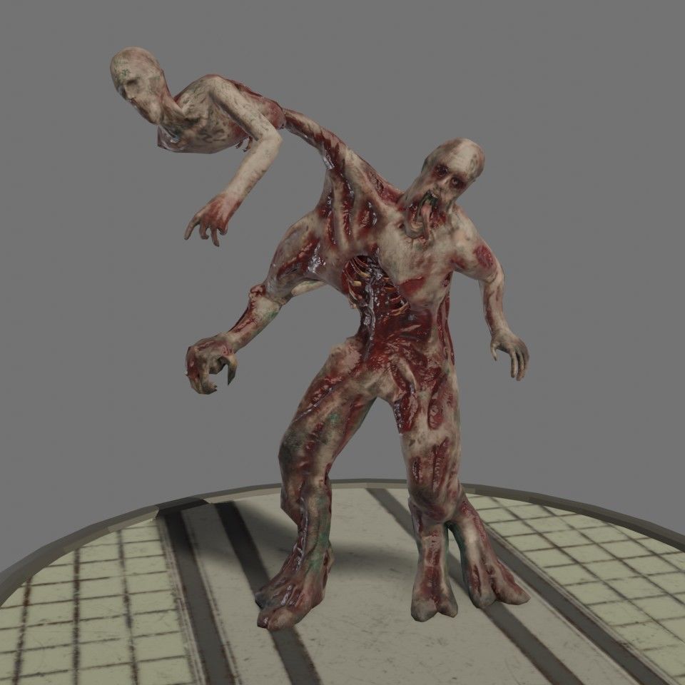 Infected Brute Low-poly 3D model_1