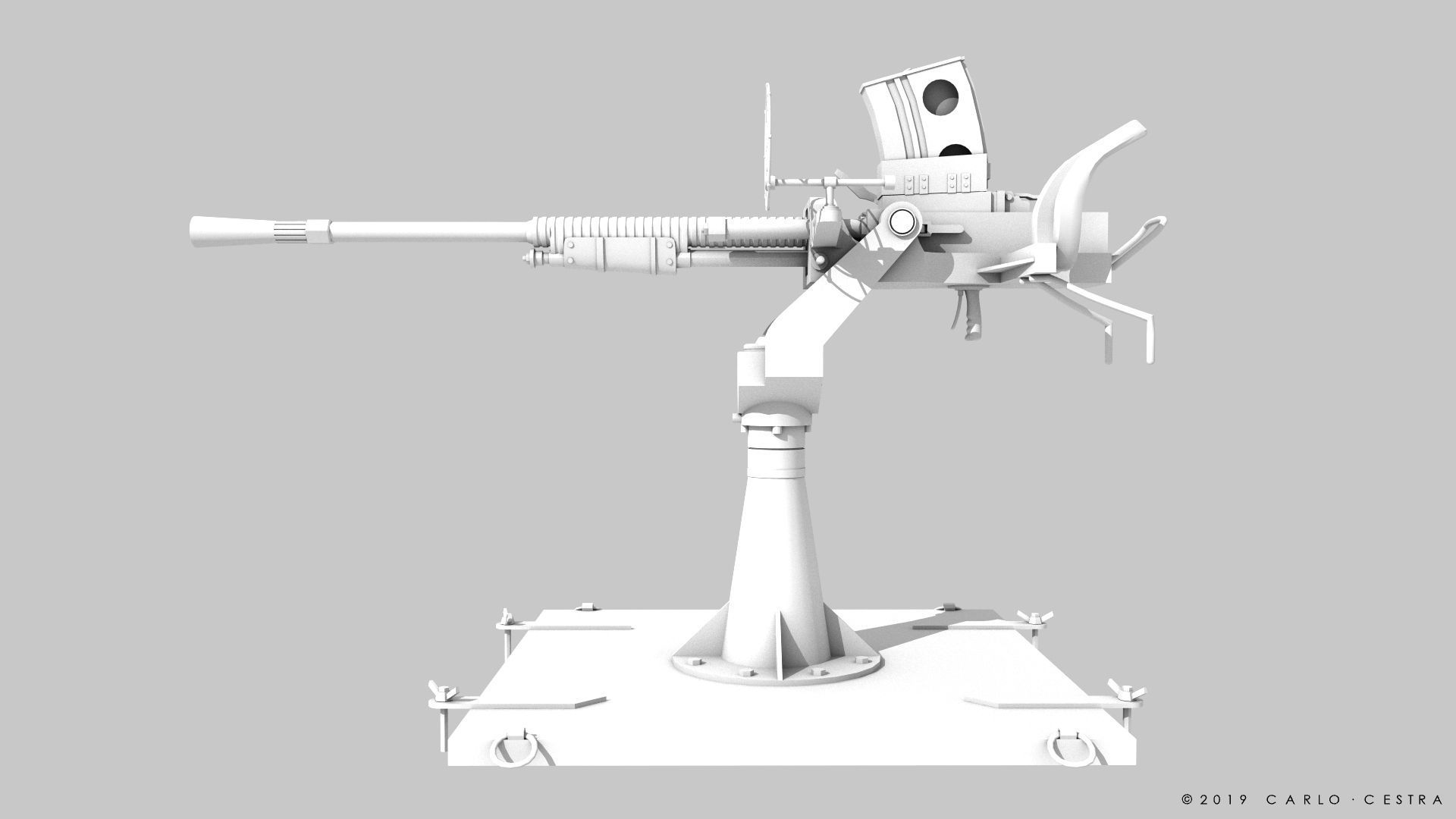 Type 96 - 25mm AT-AA Japanese single gun Low-poly 3D model_26