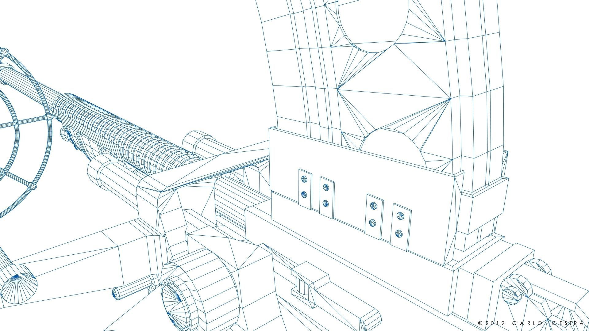 Type 96 - 25mm AT-AA Japanese single gun Low-poly 3D model_38