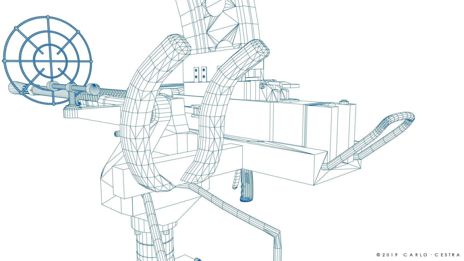 Type 96 - 25mm AT-AA Japanese single gun Low-poly 3D model_37