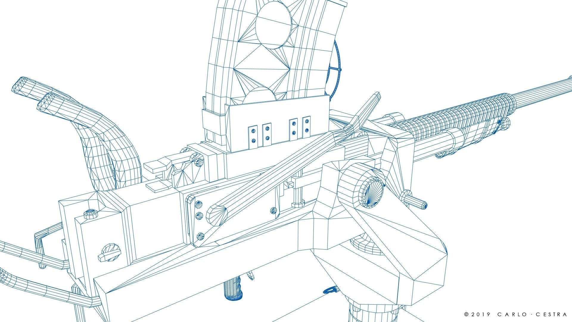 Type 96 - 25mm AT-AA Japanese single gun Low-poly 3D model_35