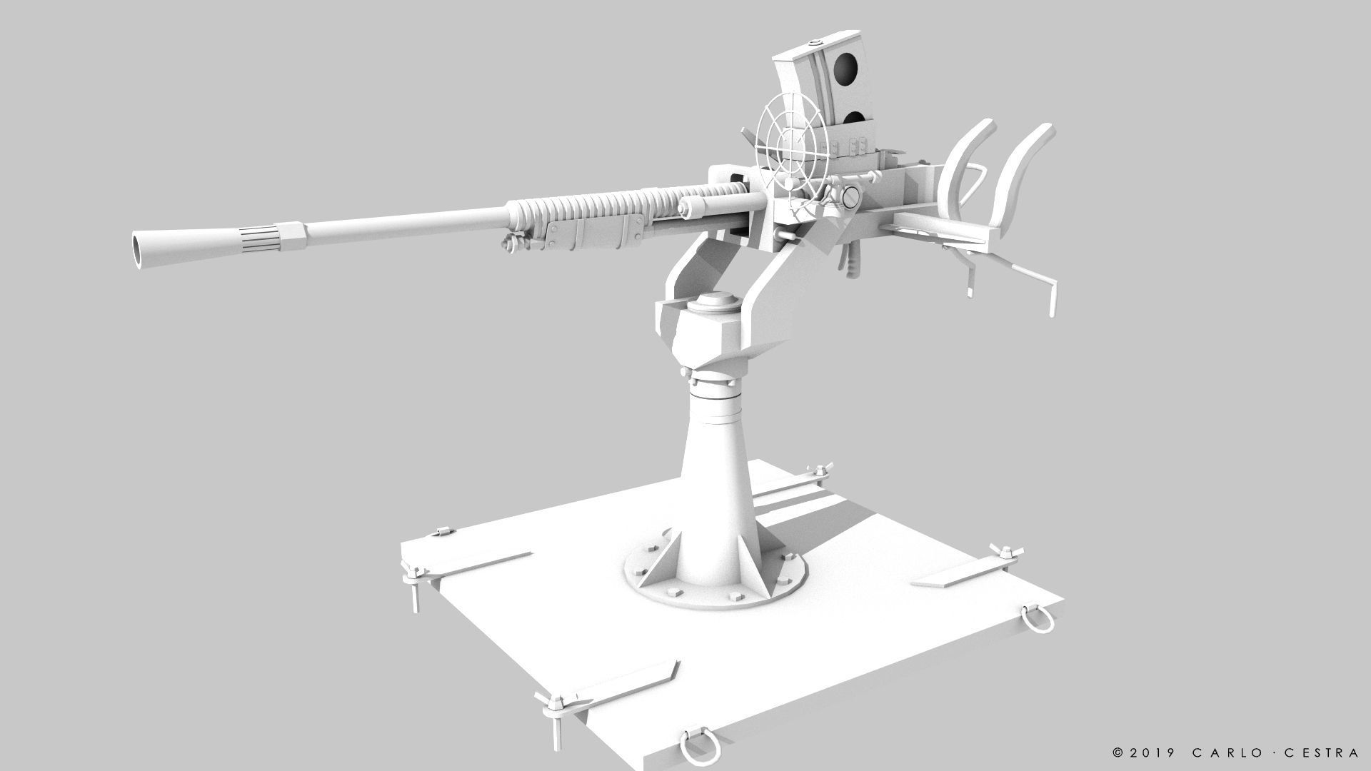 Type 96 - 25mm AT-AA Japanese single gun Low-poly 3D model_18