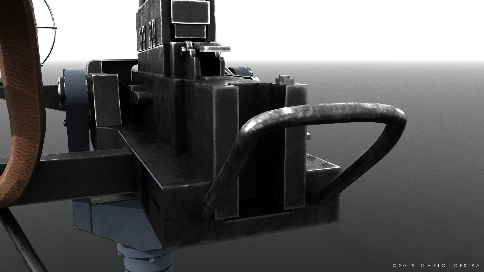 Type 96 - 25mm AT-AA Japanese single gun Low-poly 3D model_5