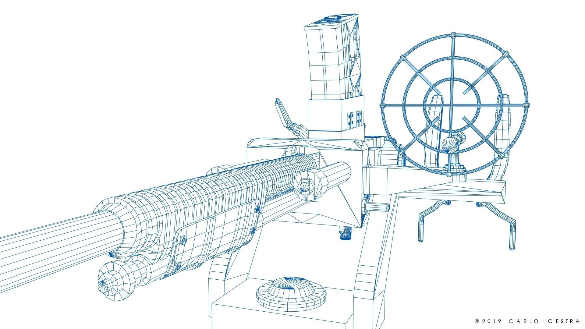 Type 96 - 25mm AT-AA Japanese single gun Low-poly 3D model_40