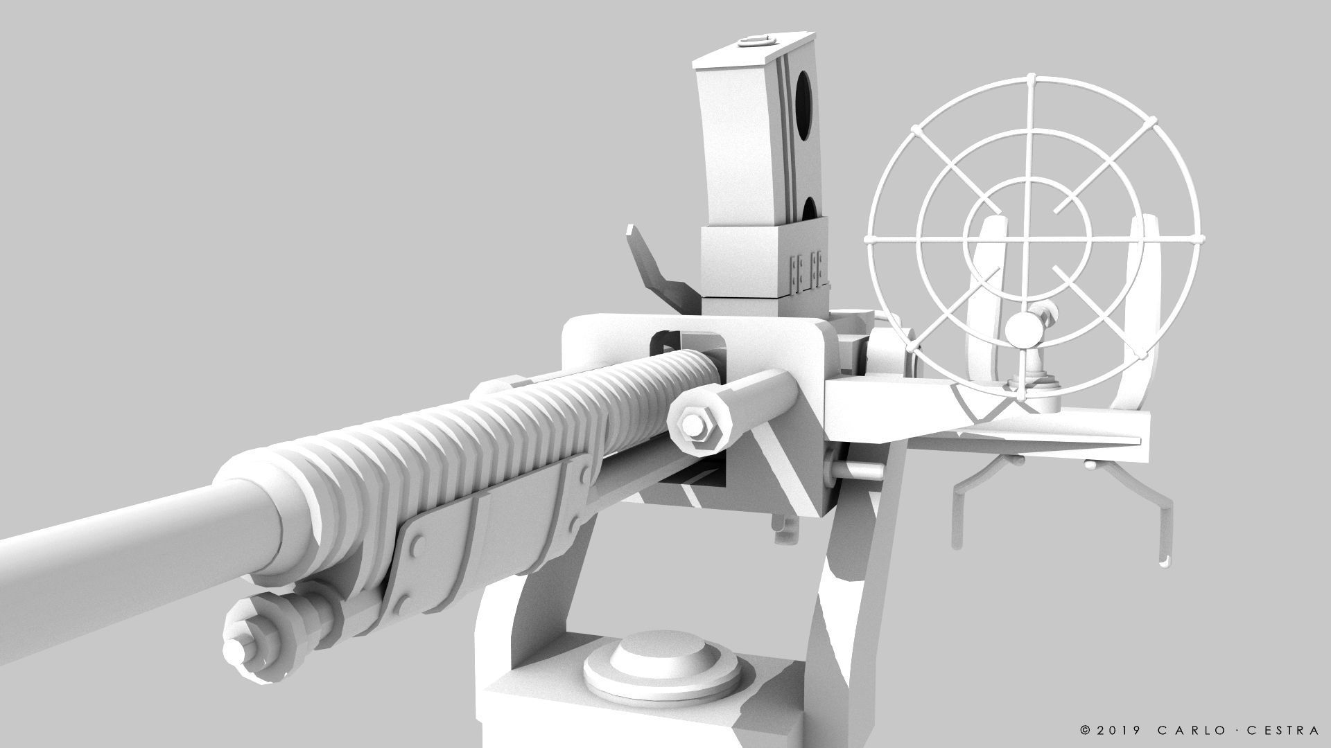 Type 96 - 25mm AT-AA Japanese single gun Low-poly 3D model_25