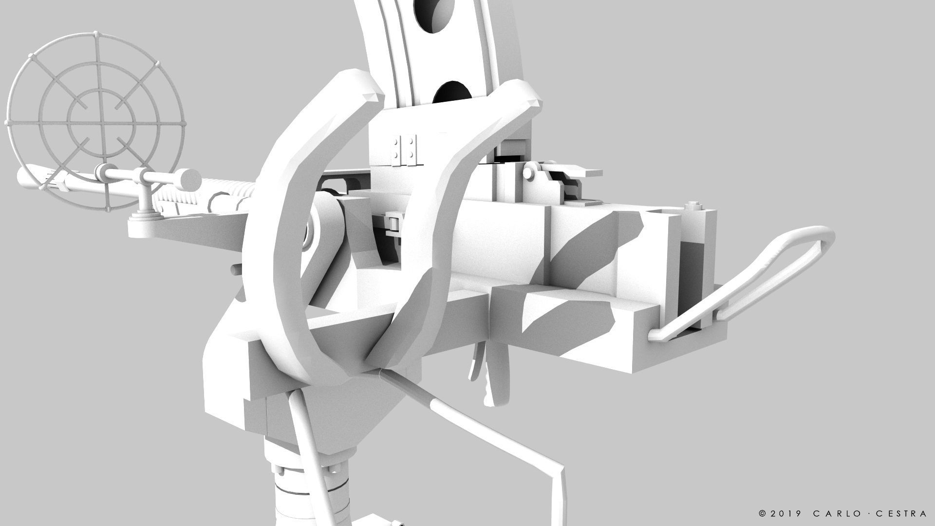 Type 96 - 25mm AT-AA Japanese single gun Low-poly 3D model_22