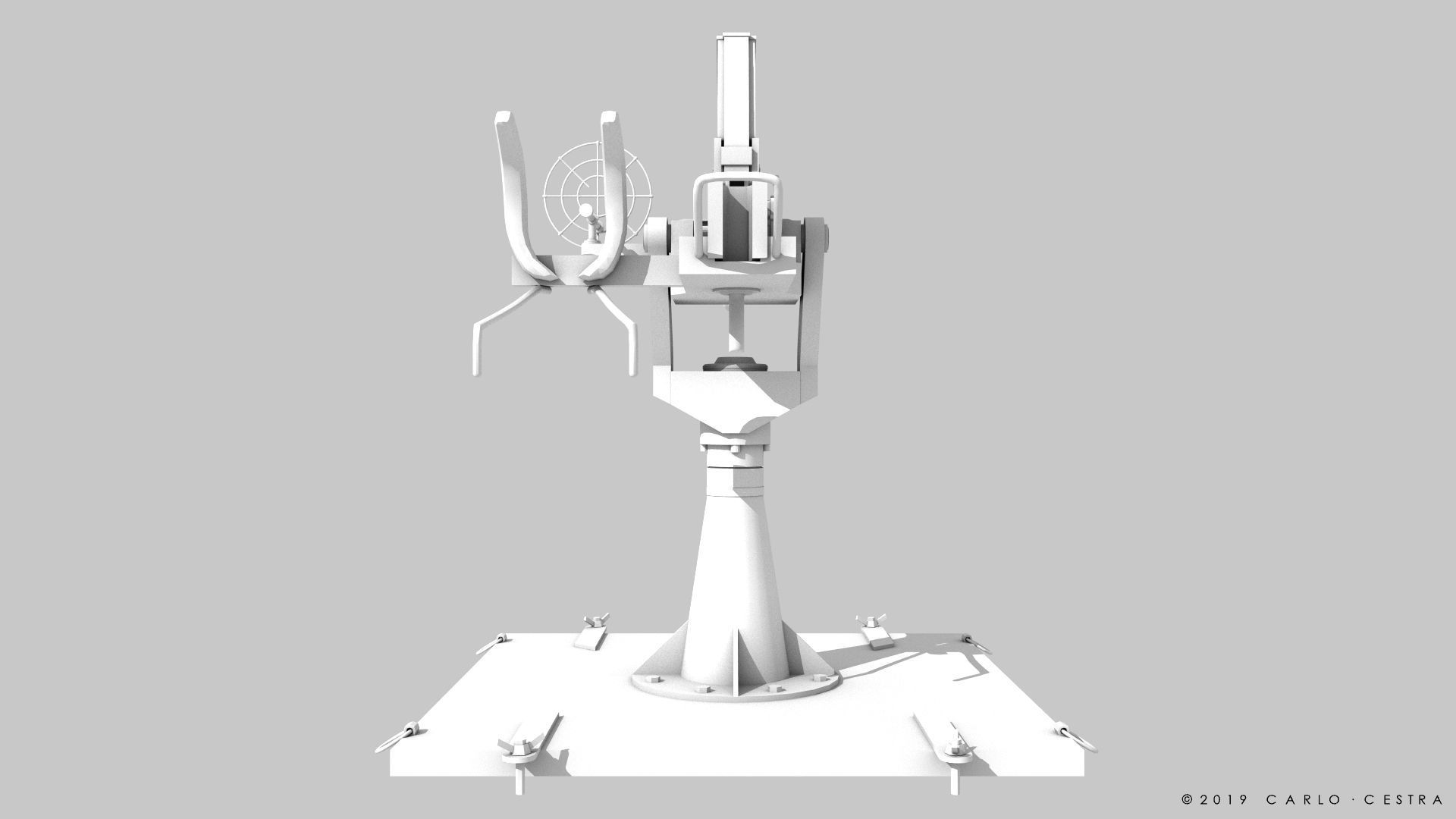 Type 96 - 25mm AT-AA Japanese single gun Low-poly 3D model_29