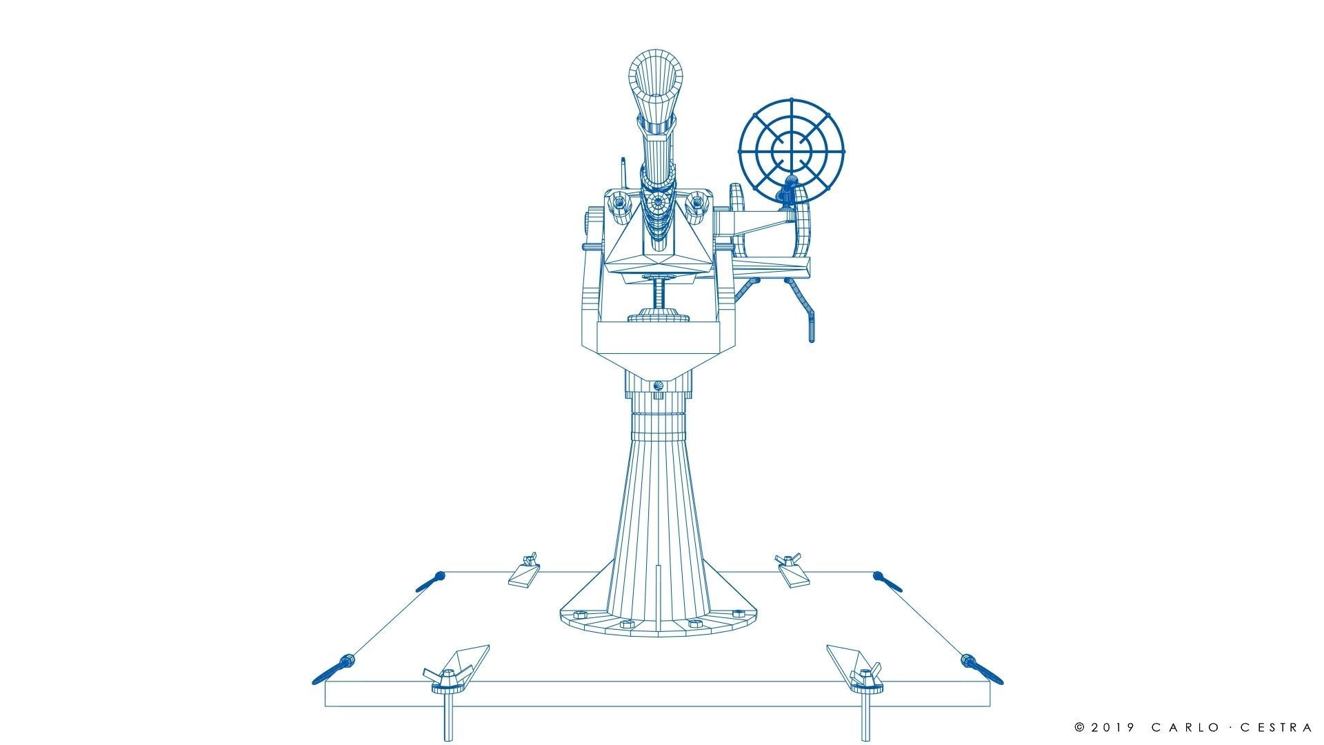 Type 96 - 25mm AT-AA Japanese single gun Low-poly 3D model_43