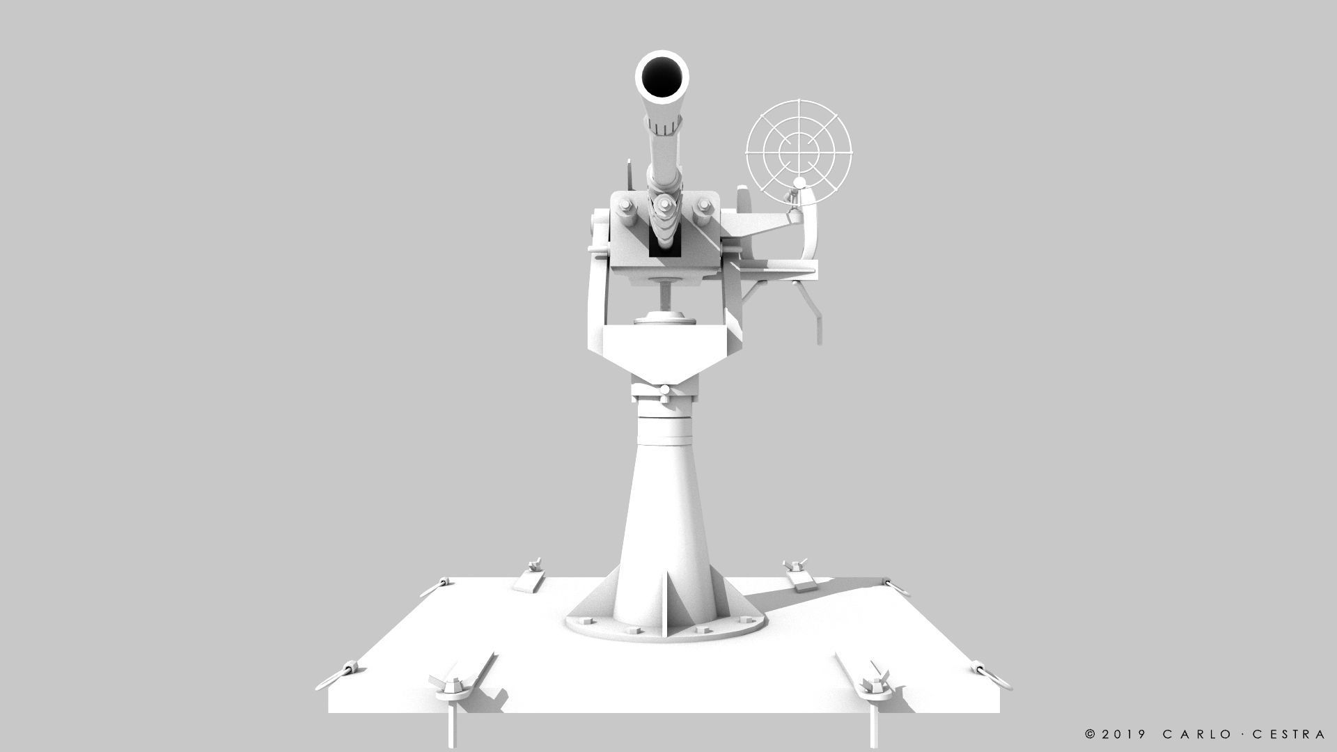 Type 96 - 25mm AT-AA Japanese single gun Low-poly 3D model_28