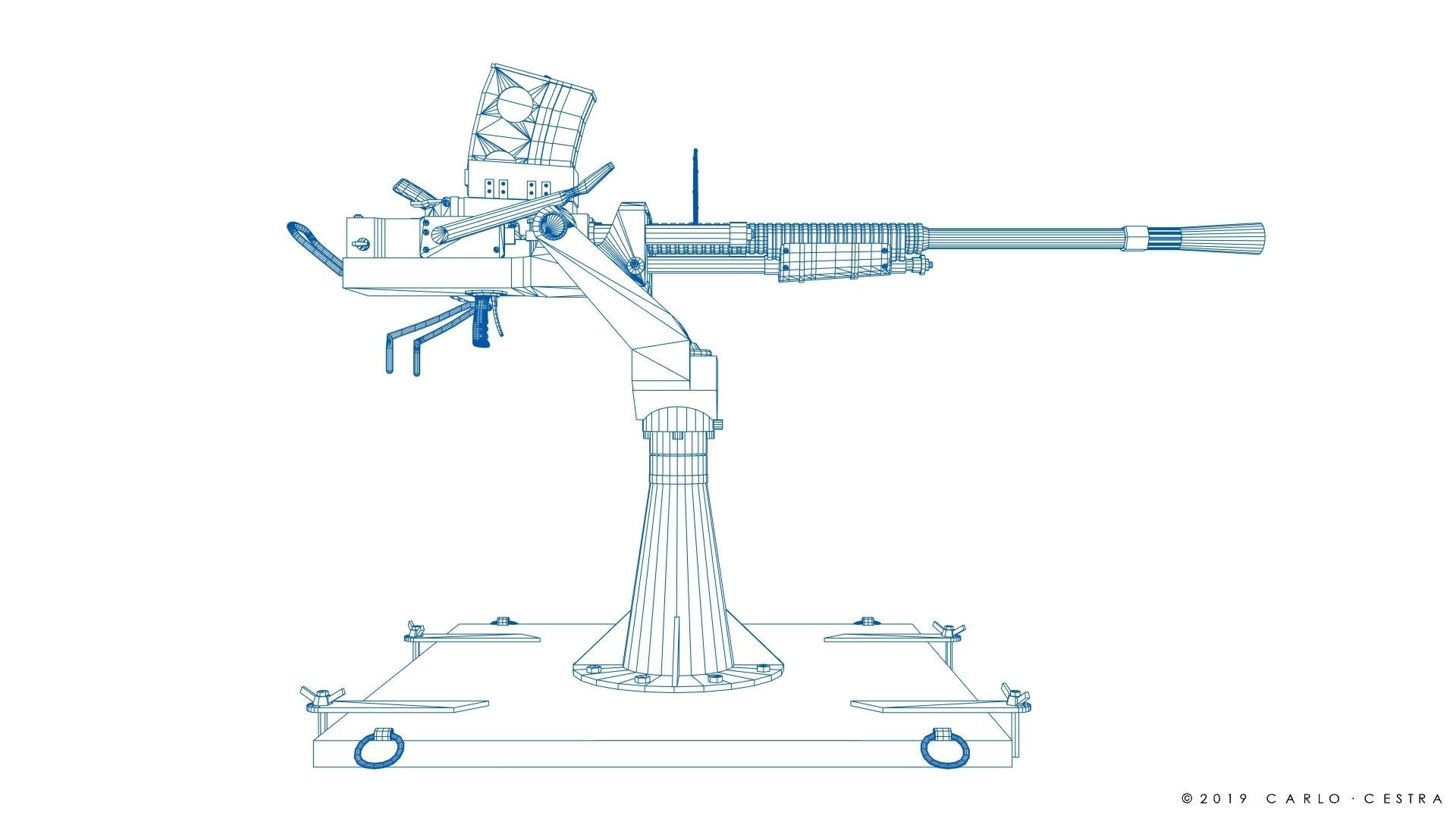 Type 96 - 25mm AT-AA Japanese single gun Low-poly 3D model_42