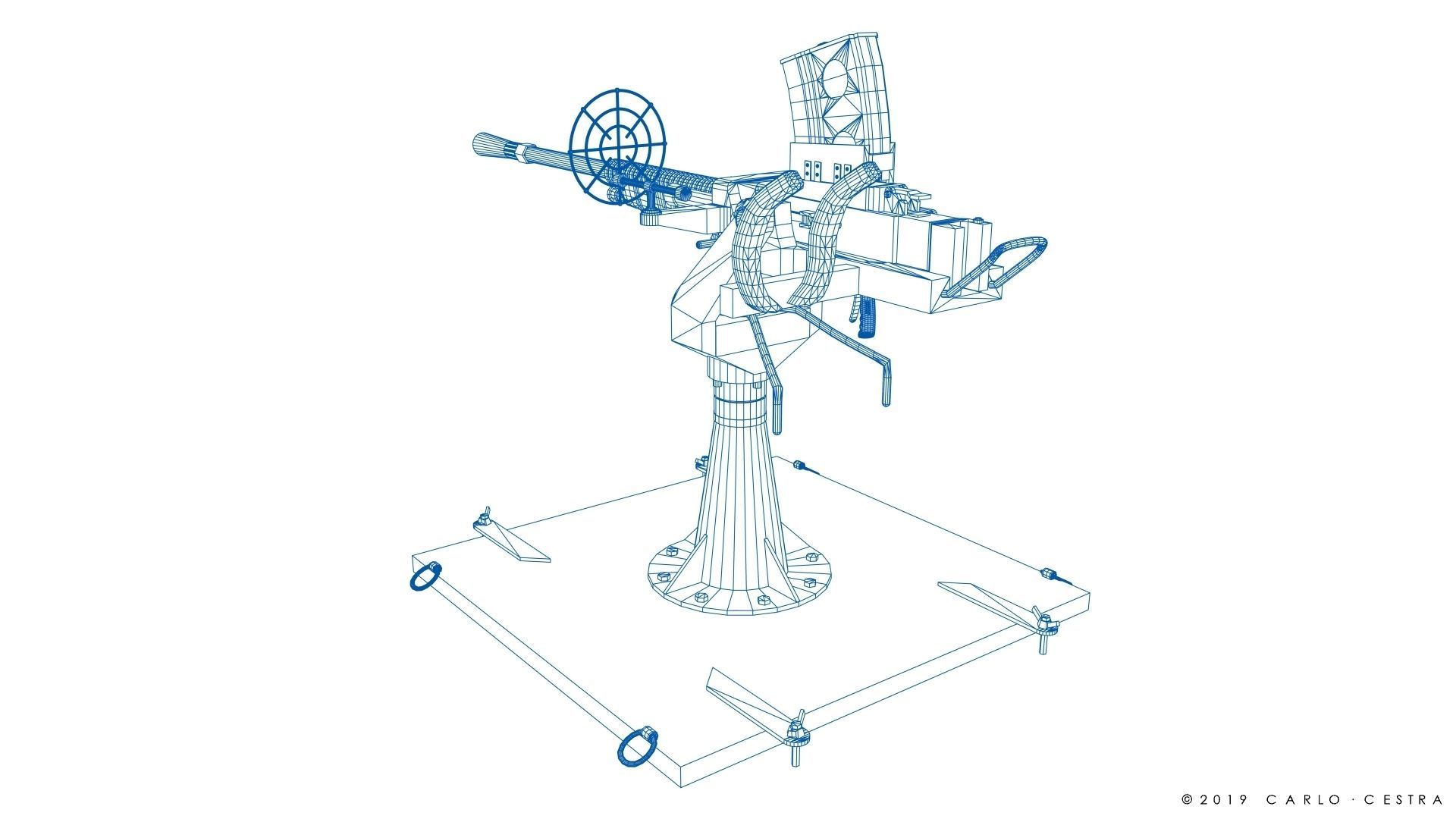 Type 96 - 25mm AT-AA Japanese single gun Low-poly 3D model_32
