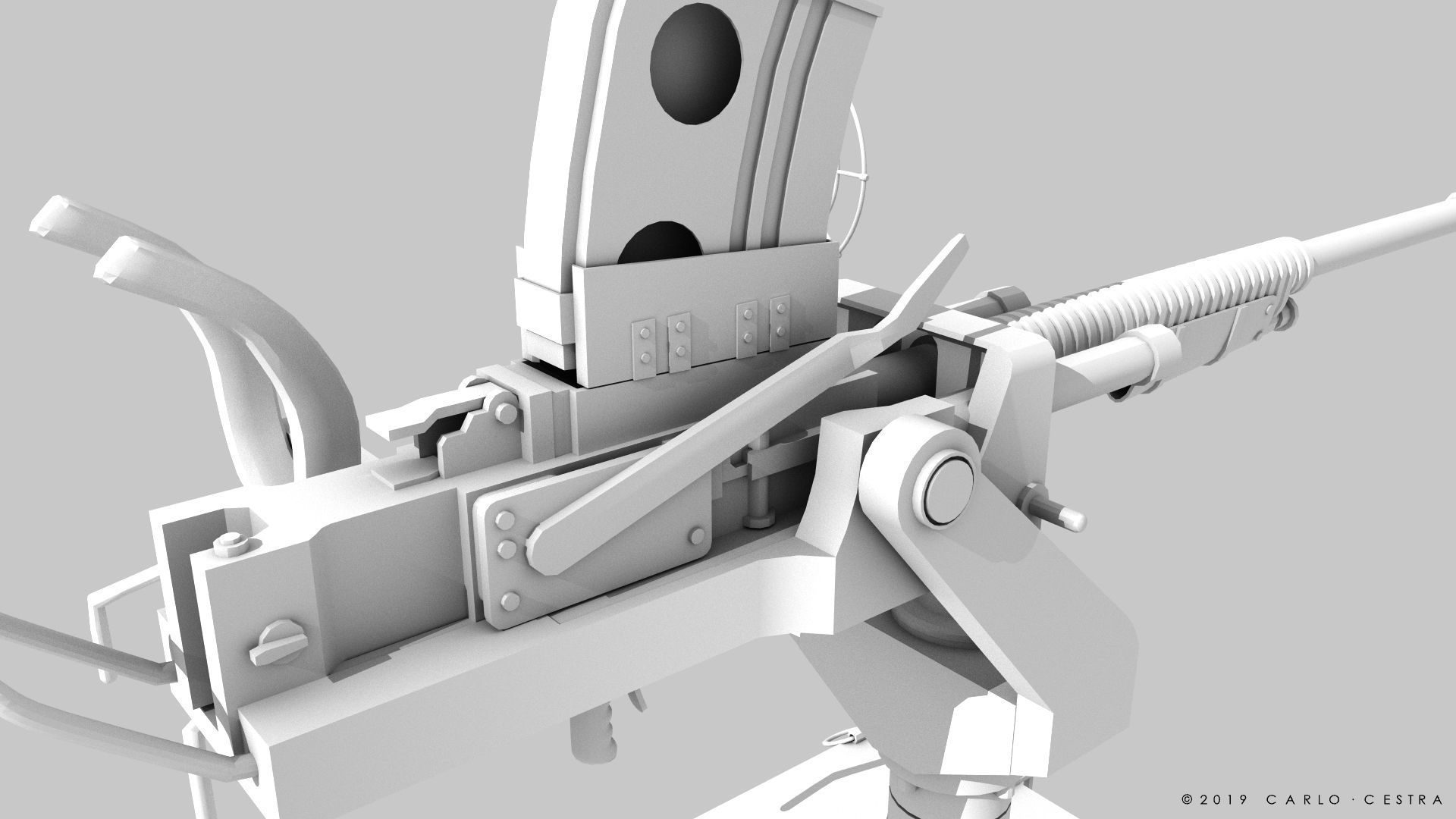Type 96 - 25mm AT-AA Japanese single gun Low-poly 3D model_20