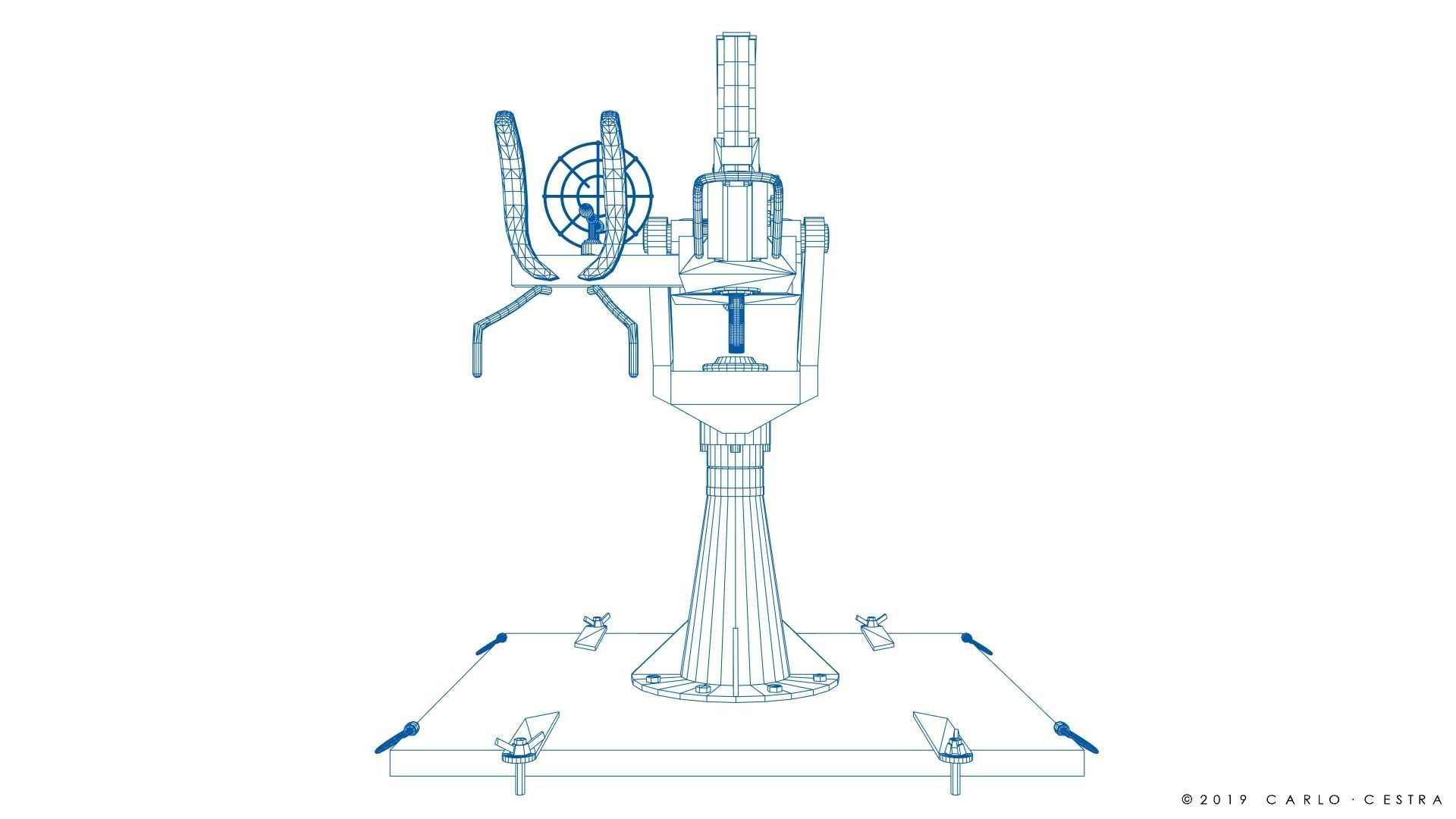 Type 96 - 25mm AT-AA Japanese single gun Low-poly 3D model_44