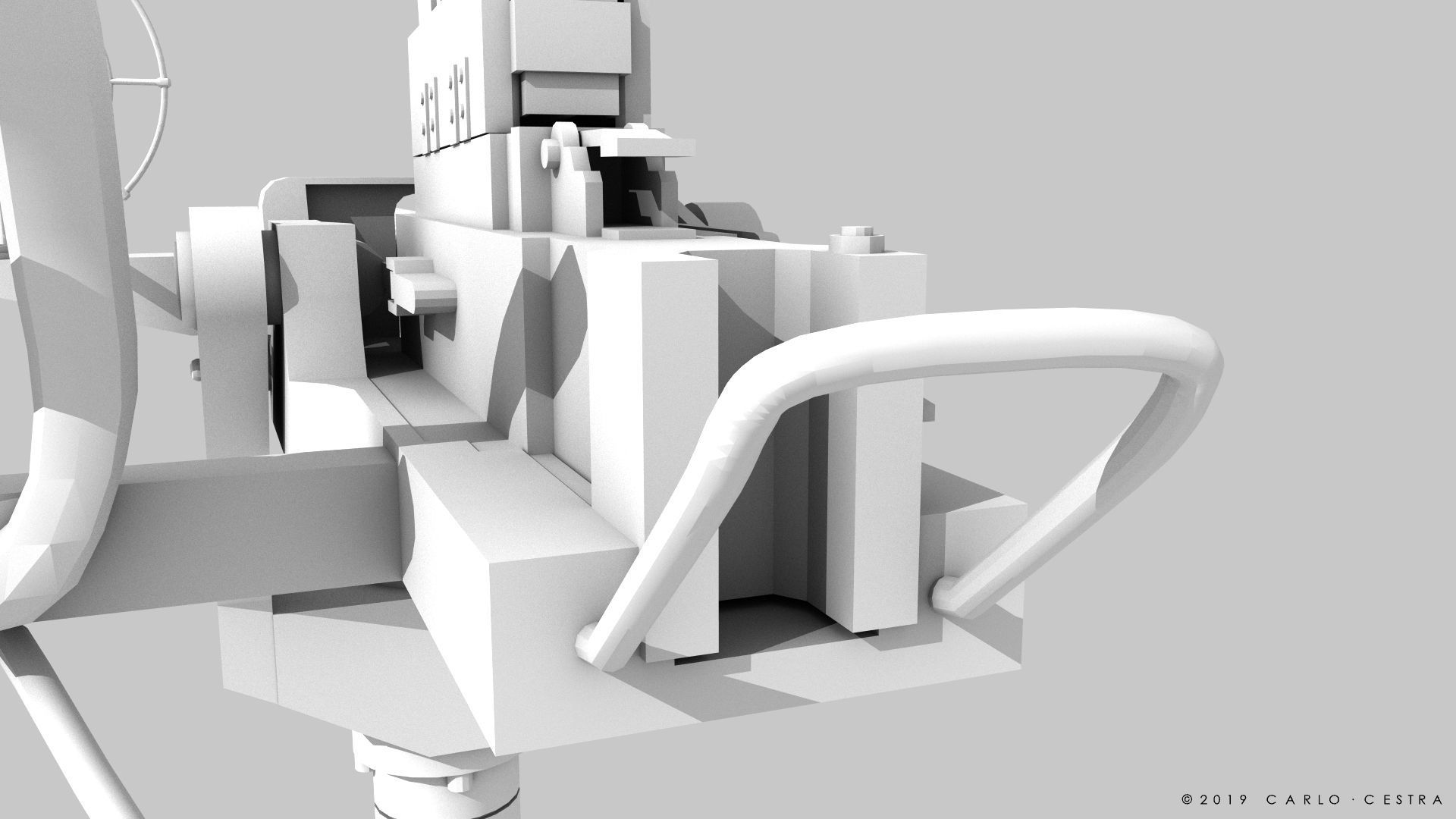 Type 96 - 25mm AT-AA Japanese single gun Low-poly 3D model_21