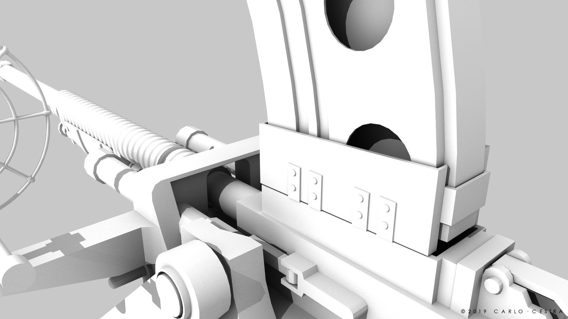 Type 96 - 25mm AT-AA Japanese single gun Low-poly 3D model_23