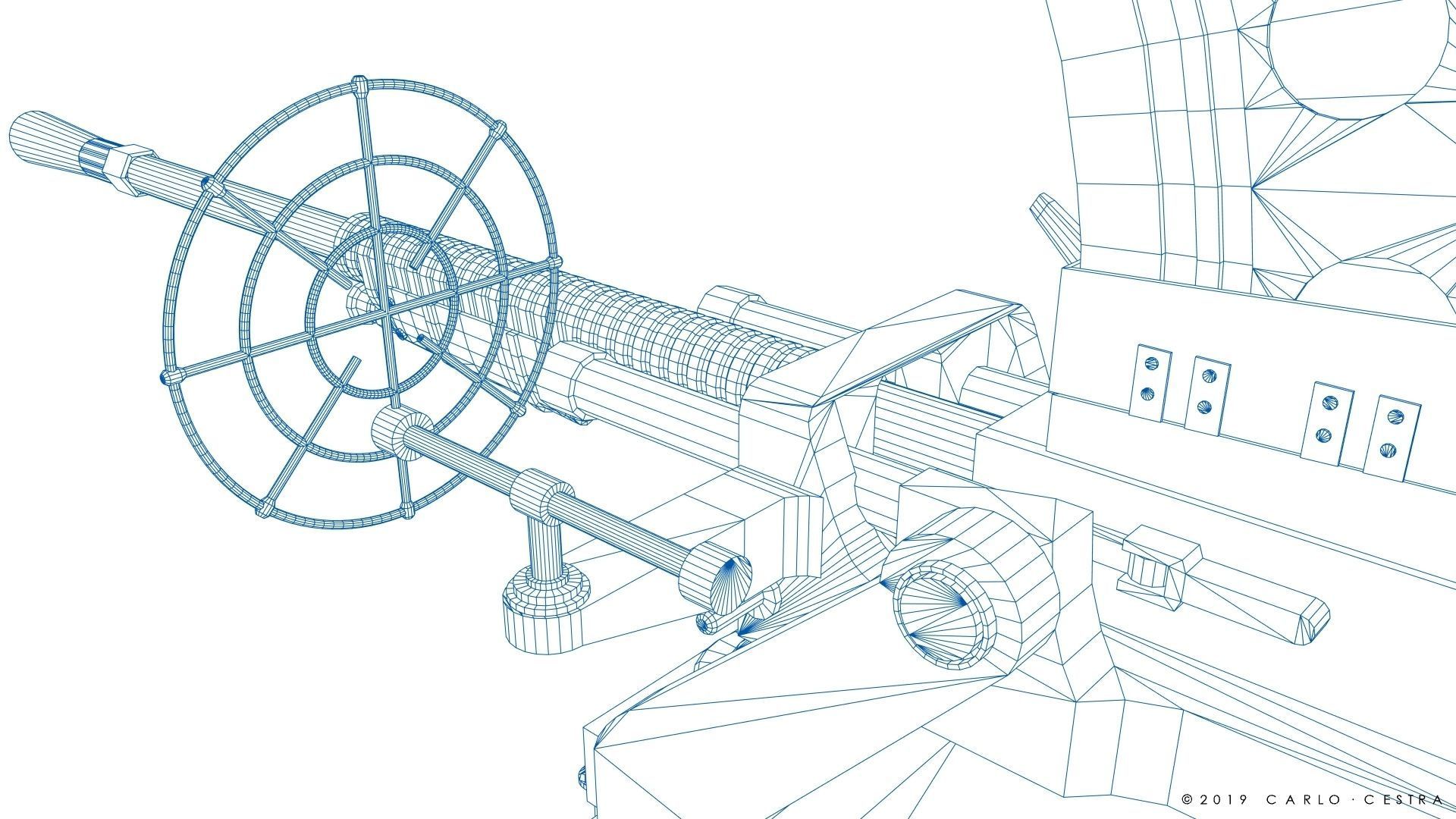 Type 96 - 25mm AT-AA Japanese single gun Low-poly 3D model_39