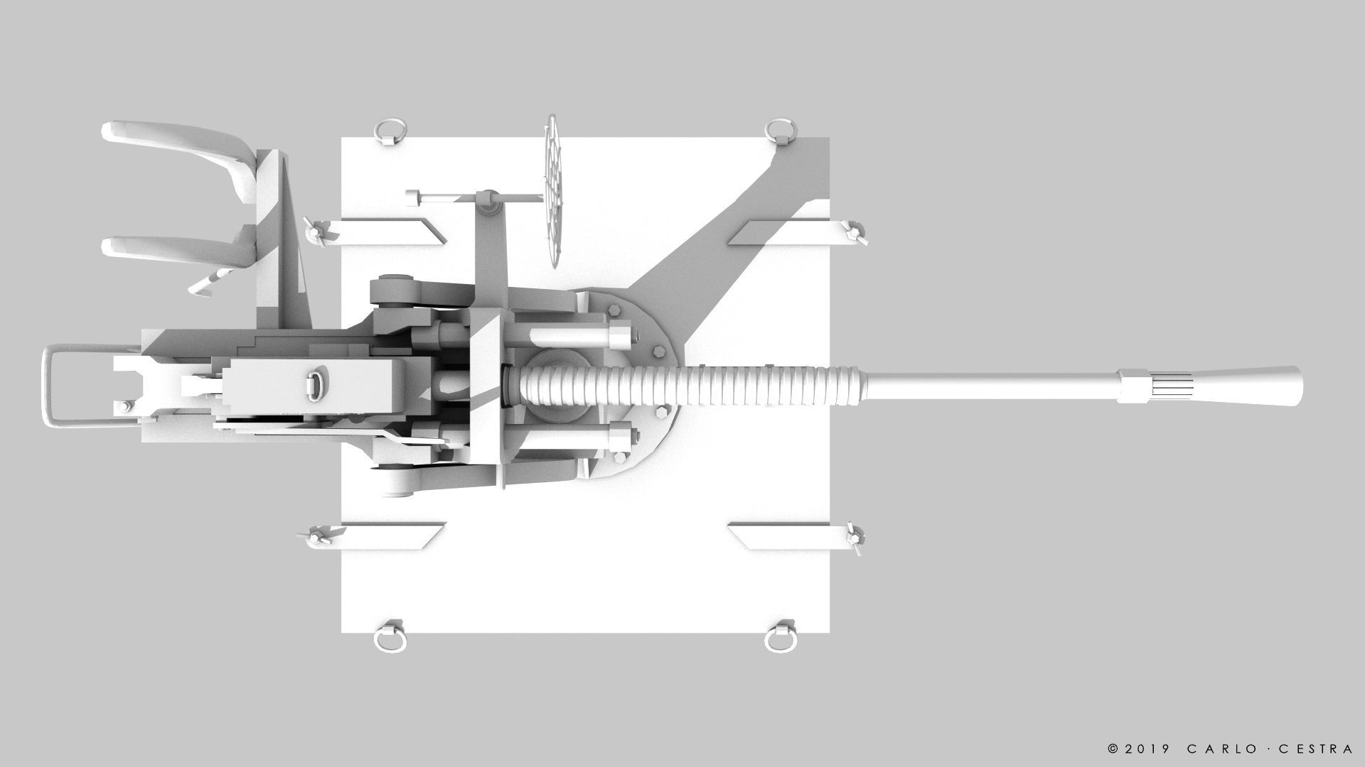 Type 96 - 25mm AT-AA Japanese single gun Low-poly 3D model_30