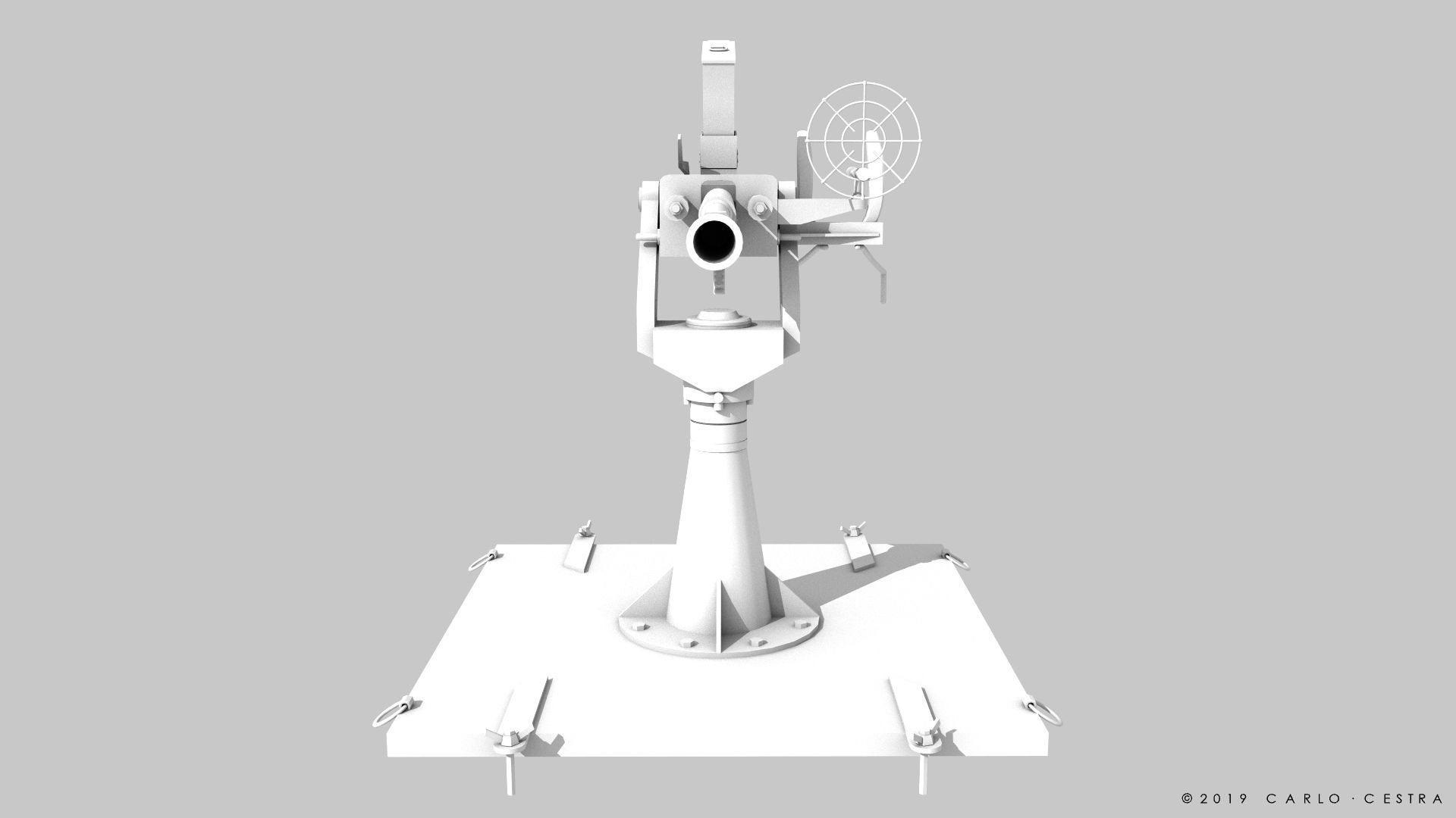 Type 96 - 25mm AT-AA Japanese single gun Low-poly 3D model_19