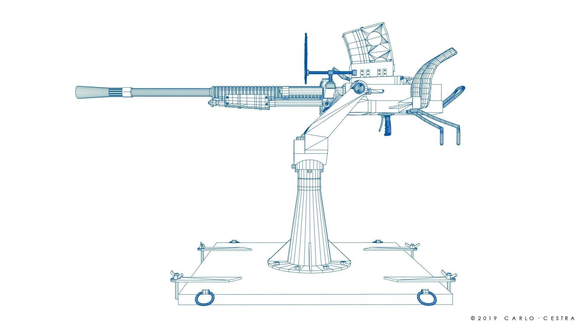 Type 96 - 25mm AT-AA Japanese single gun Low-poly 3D model_41