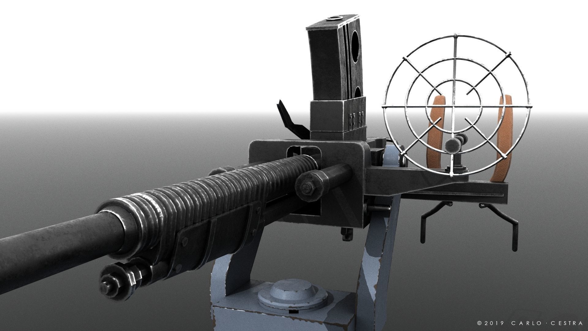 Type 96 - 25mm AT-AA Japanese single gun Low-poly 3D model_9