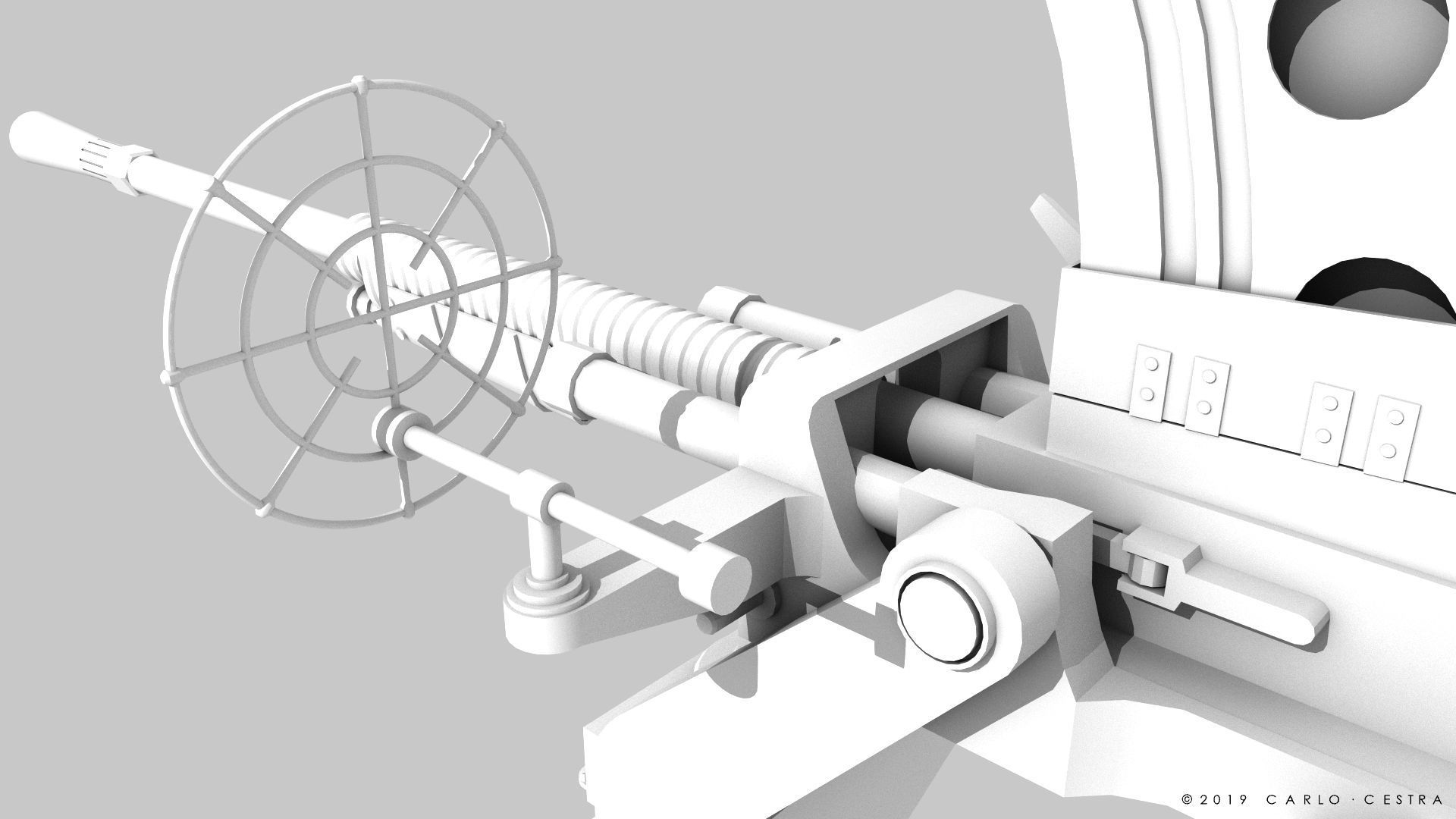 Type 96 - 25mm AT-AA Japanese single gun Low-poly 3D model_24