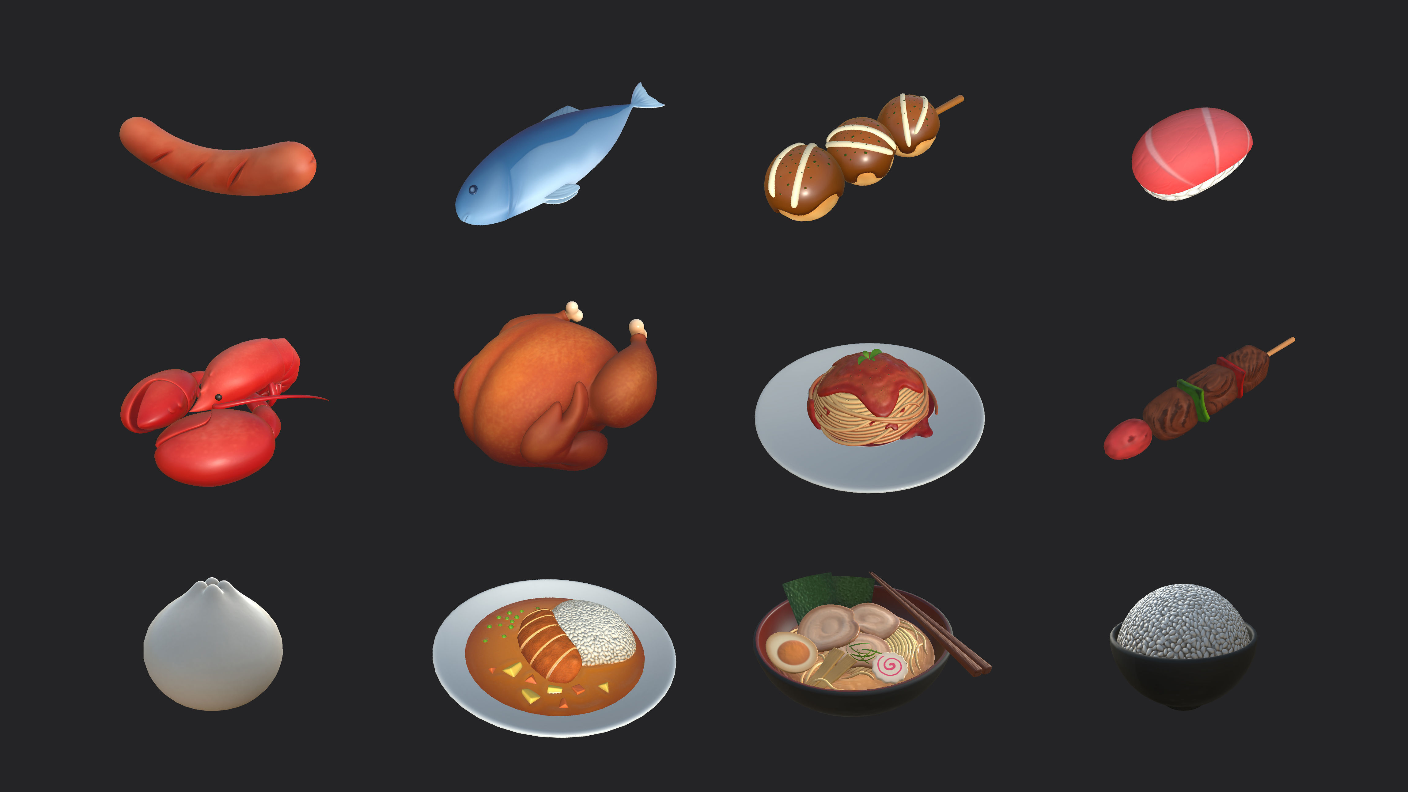 Cartoon Food Pack 2 3D model_1