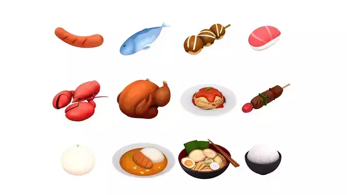 Cartoon Food Pack 2 3D model