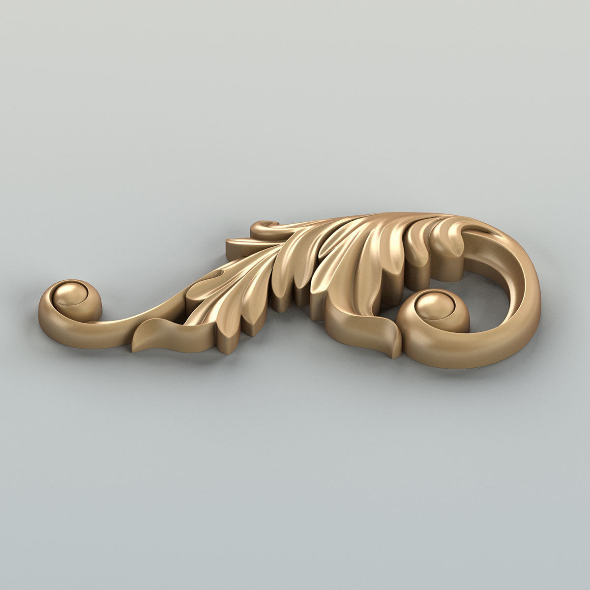 Carved decor corner 011 3D model_5