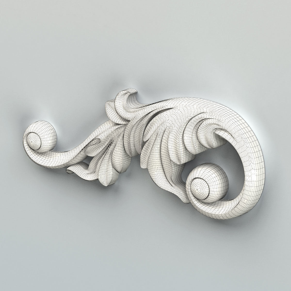 Carved decor corner 011 3D model_10