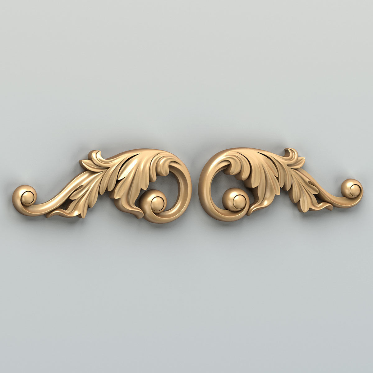 Carved decor corner 011 3D model_1