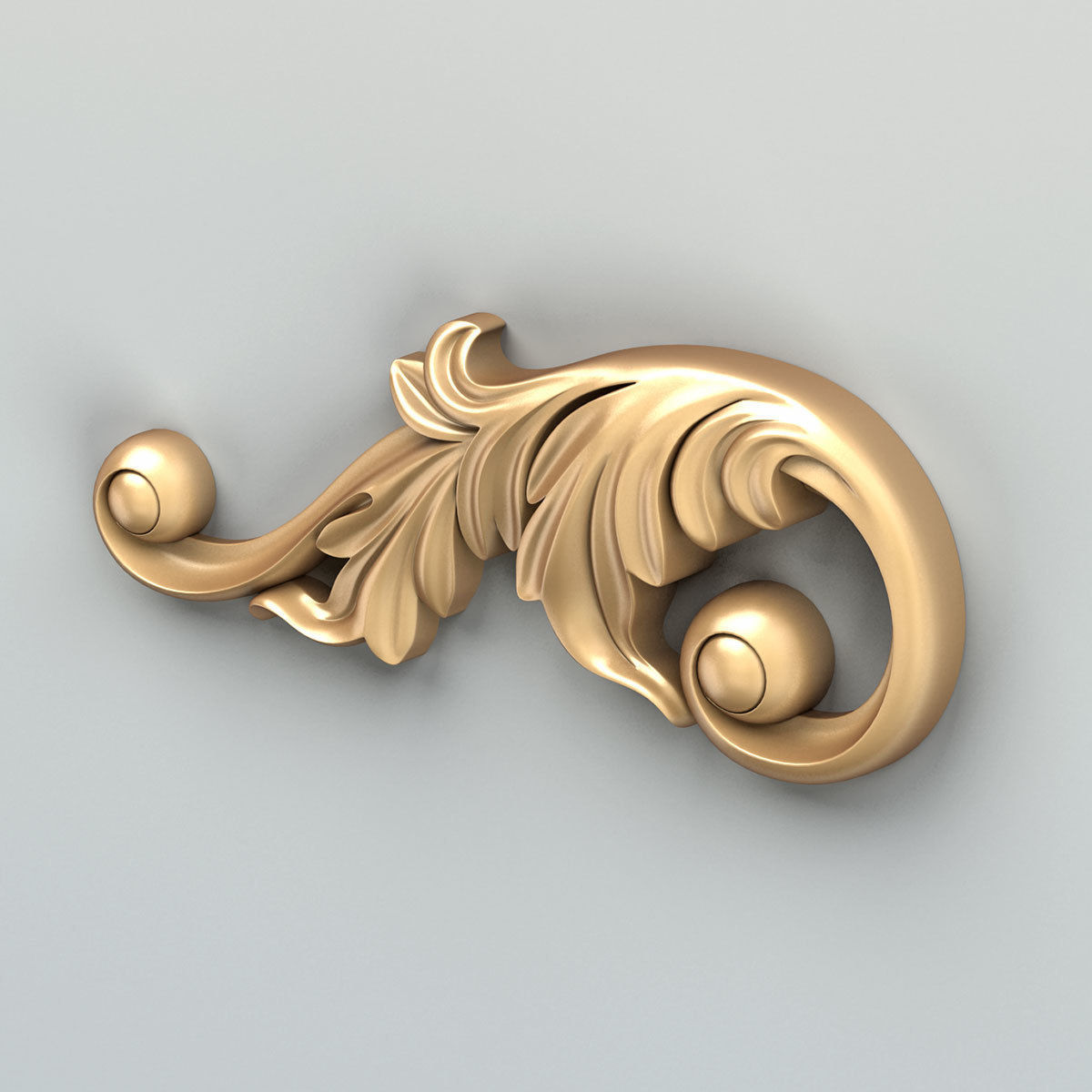 Carved decor corner 011 3D model_4