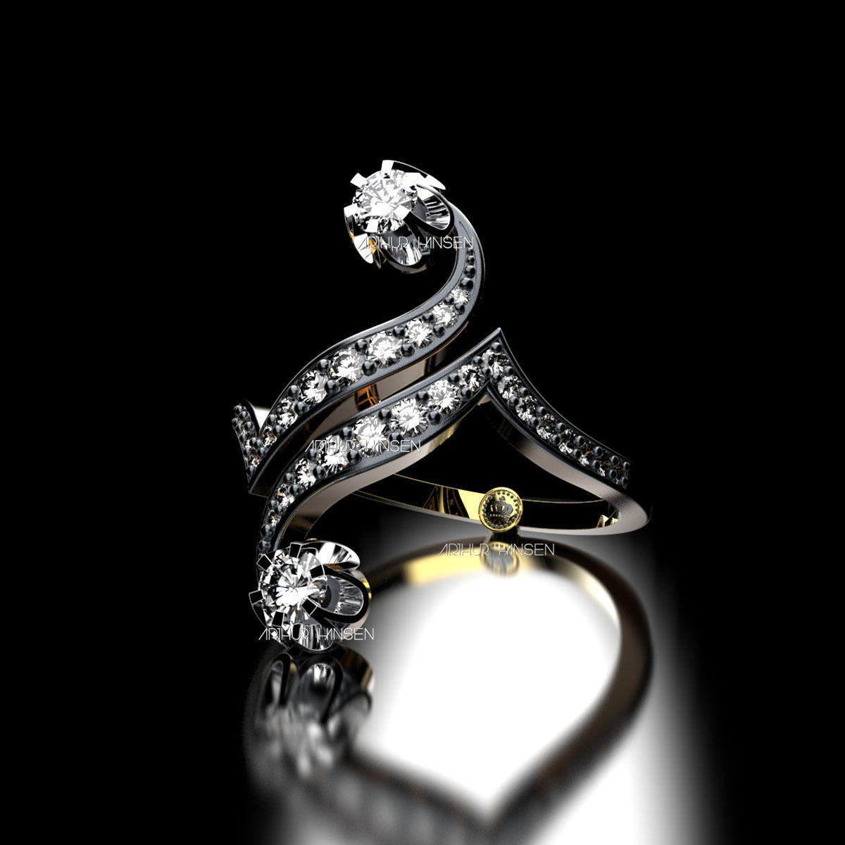 Antique DGNL Ring 3D print model_3