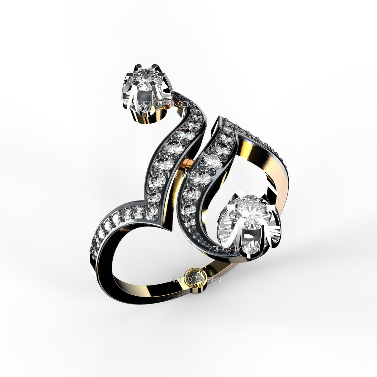 Antique DGNL Ring 3D print model_2