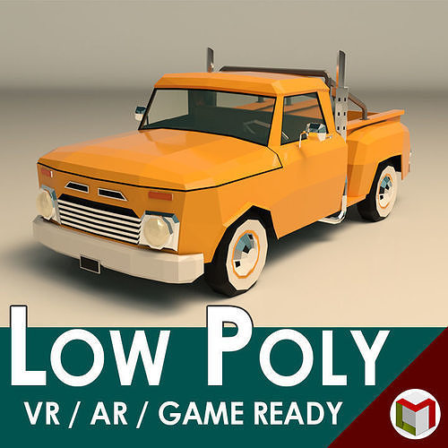 Low Poly Vintage Pickup 03 Low-poly 3D model
