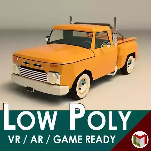 Low Poly Vintage Pickup 03 Low-poly 3D model