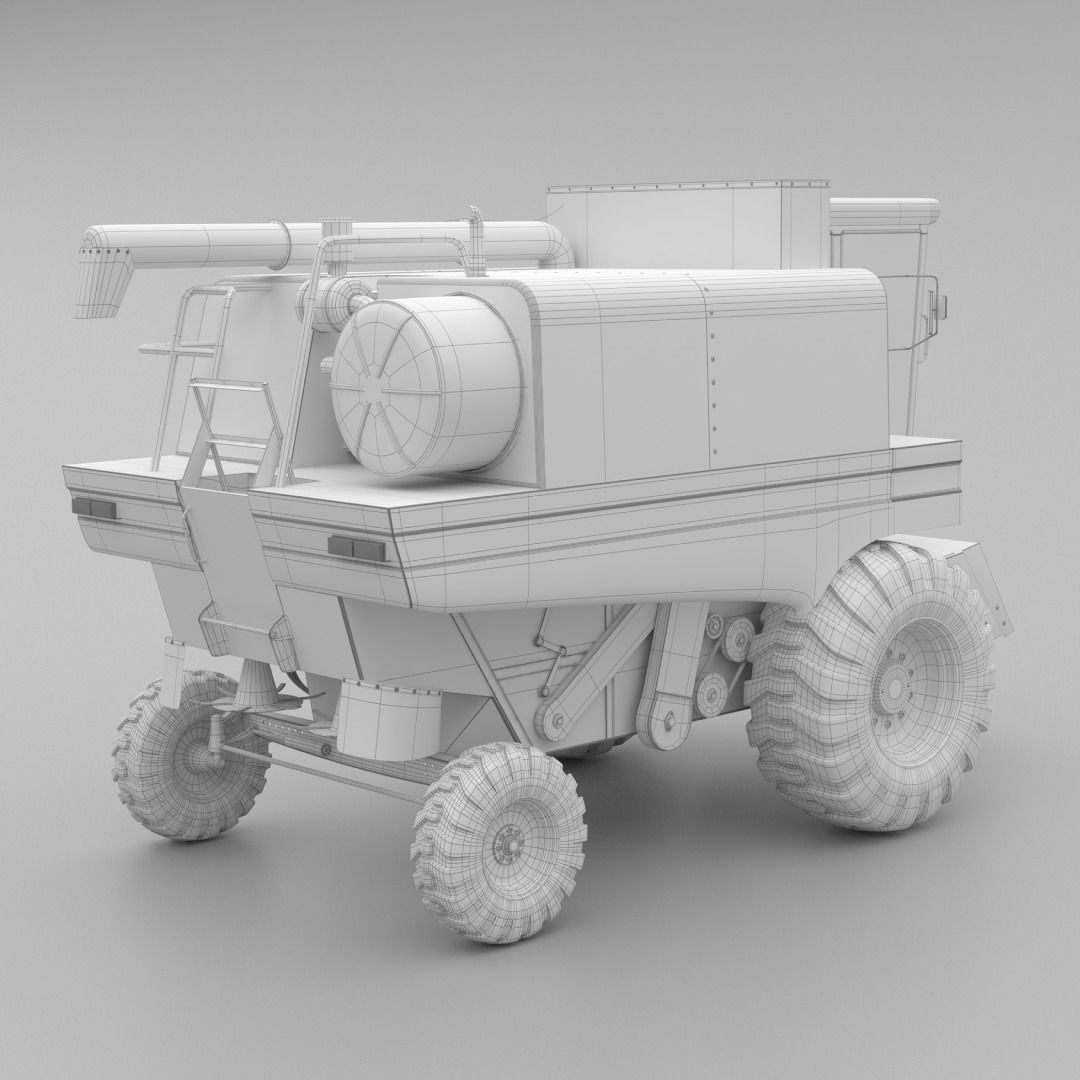 Combine Harvester 3D model_3