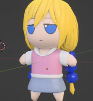 Cute Blond girl plush 3D model_4