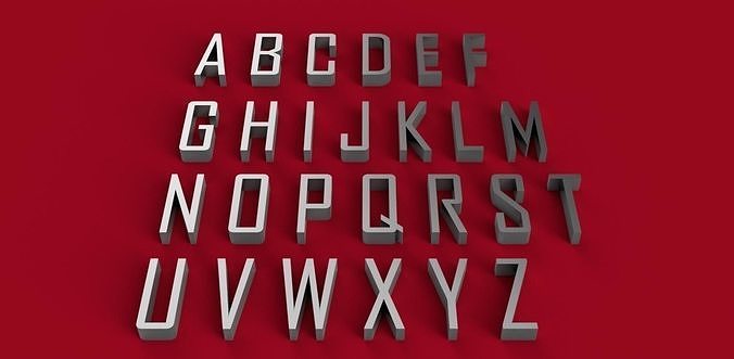 AGENCY font uppercase and lowercase 3D letters STL file 3D print model