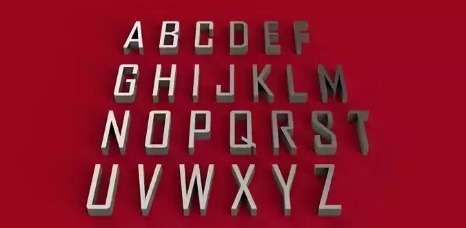 AGENCY font uppercase and lowercase 3D letters STL file 3D print model