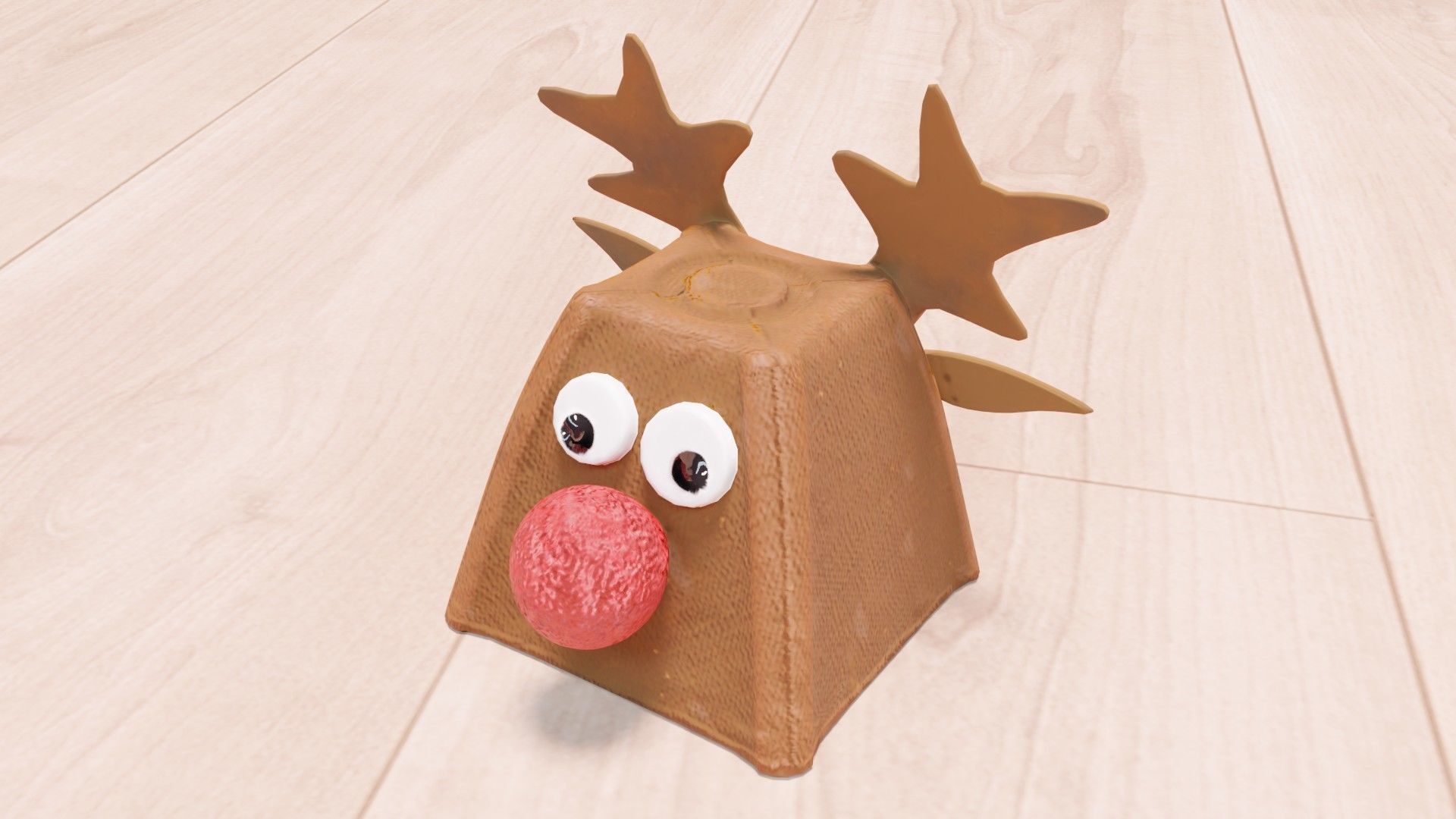 Handcrafted fun childrens eggbox characters Low-poly 3D model_7