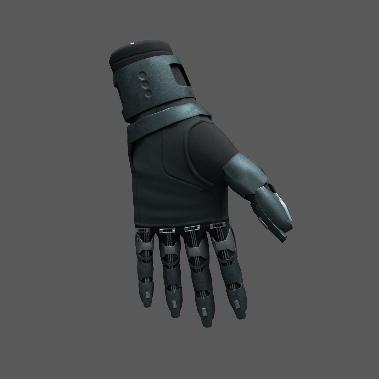 Scifi glove warior  Low-poly 3D model_1