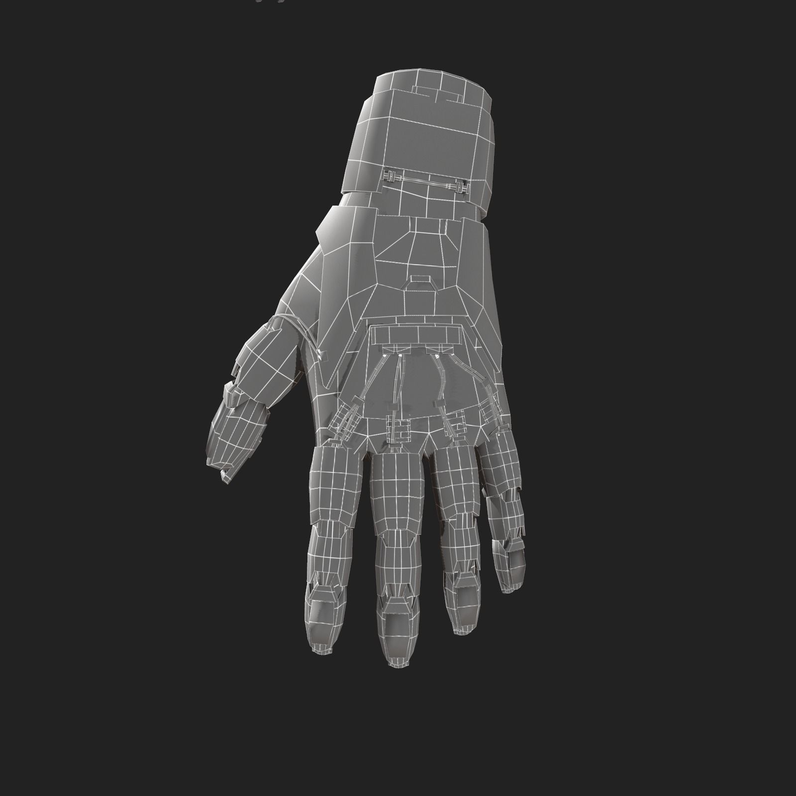 Scifi glove warior  Low-poly 3D model_3