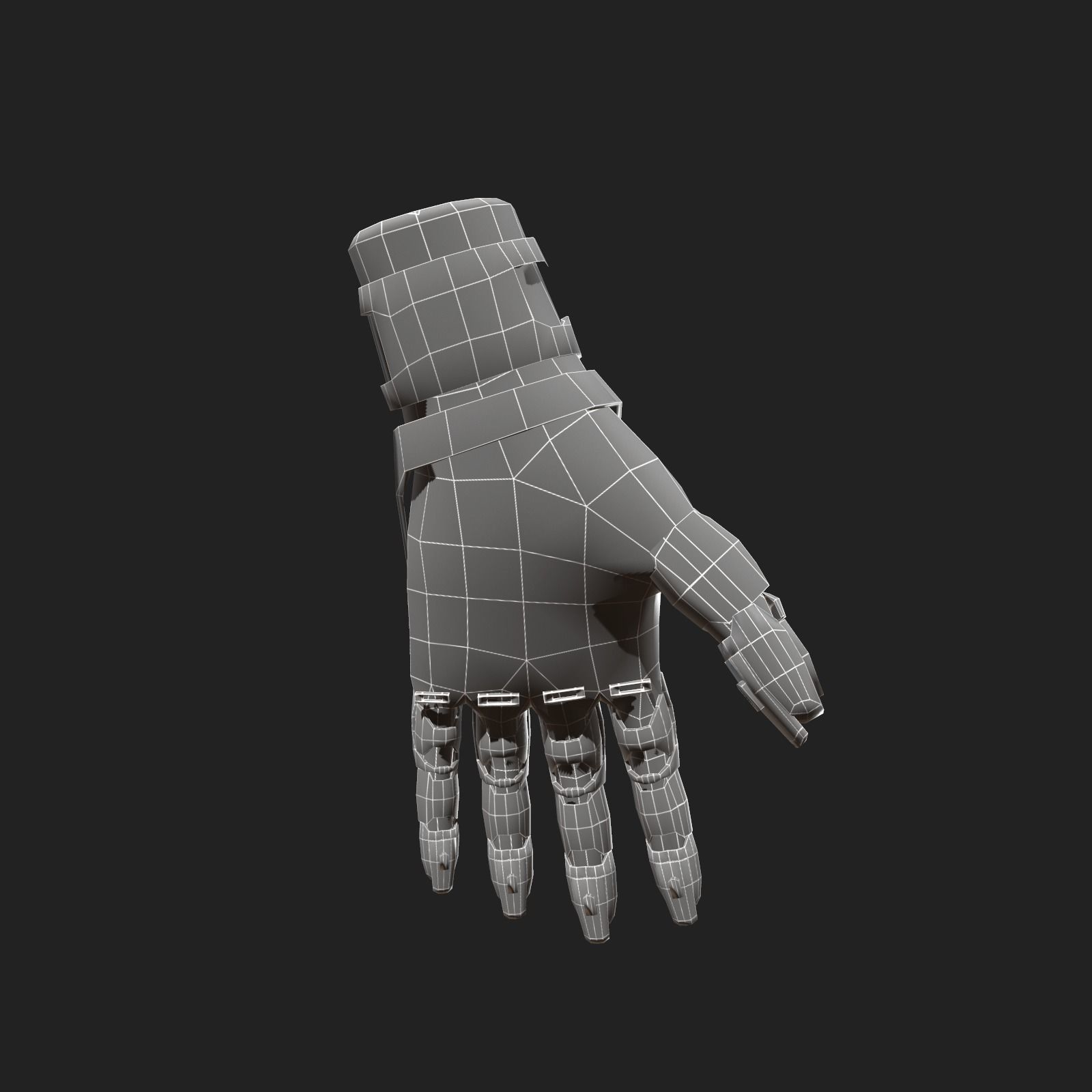 Scifi glove warior  Low-poly 3D model_4