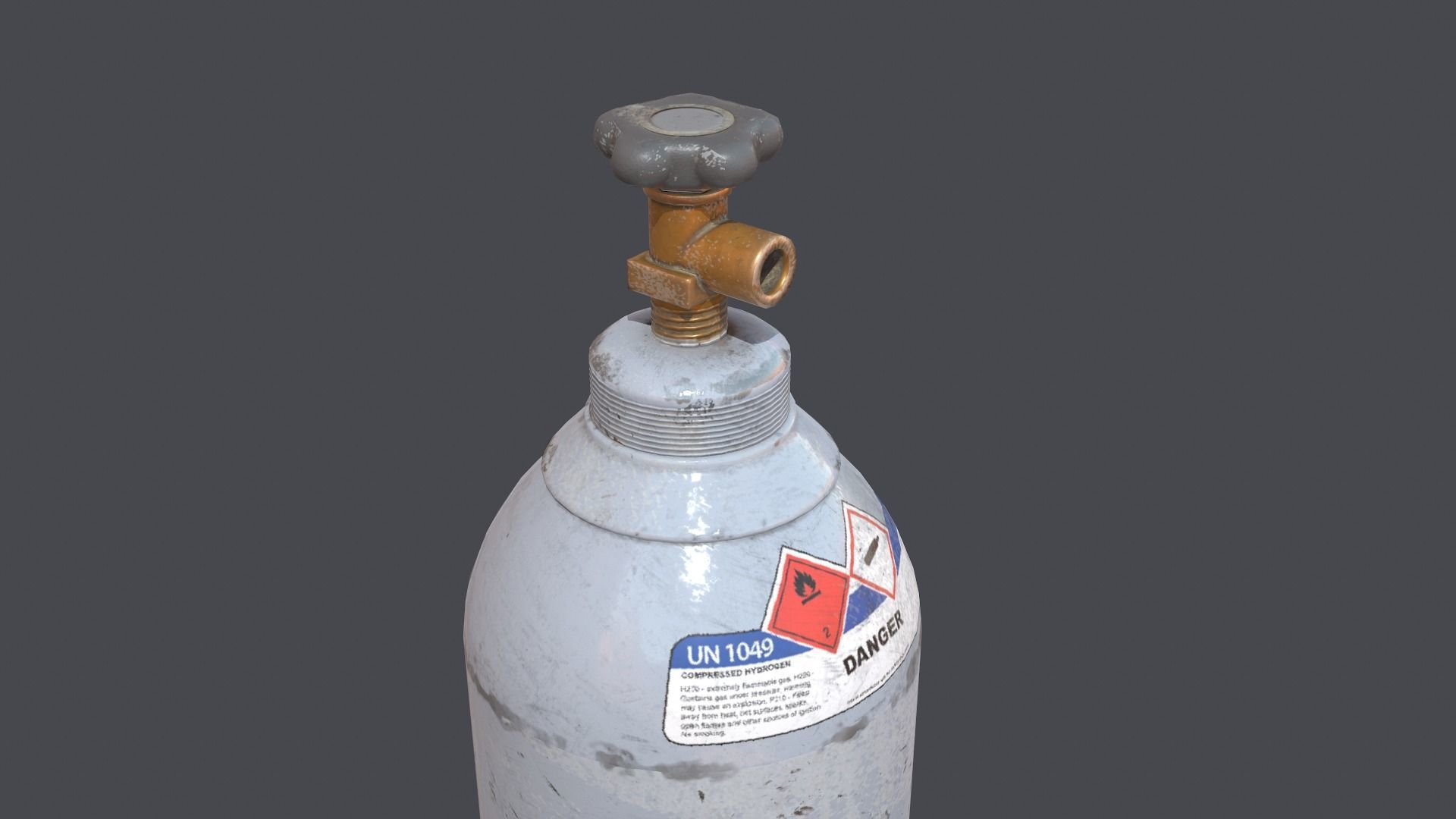 Gas bottle Low-poly 3D model_3
