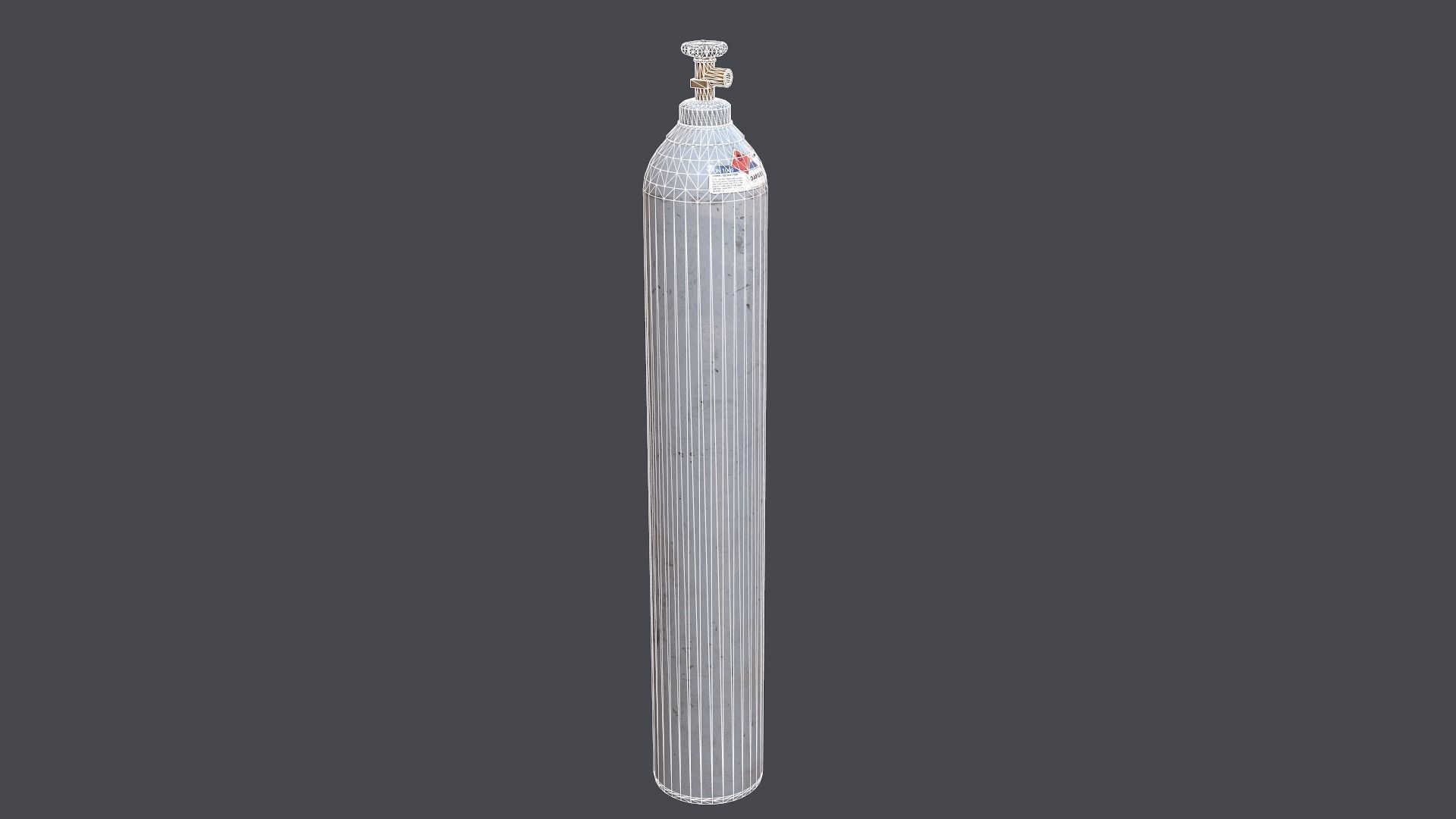 Gas bottle Low-poly 3D model_8