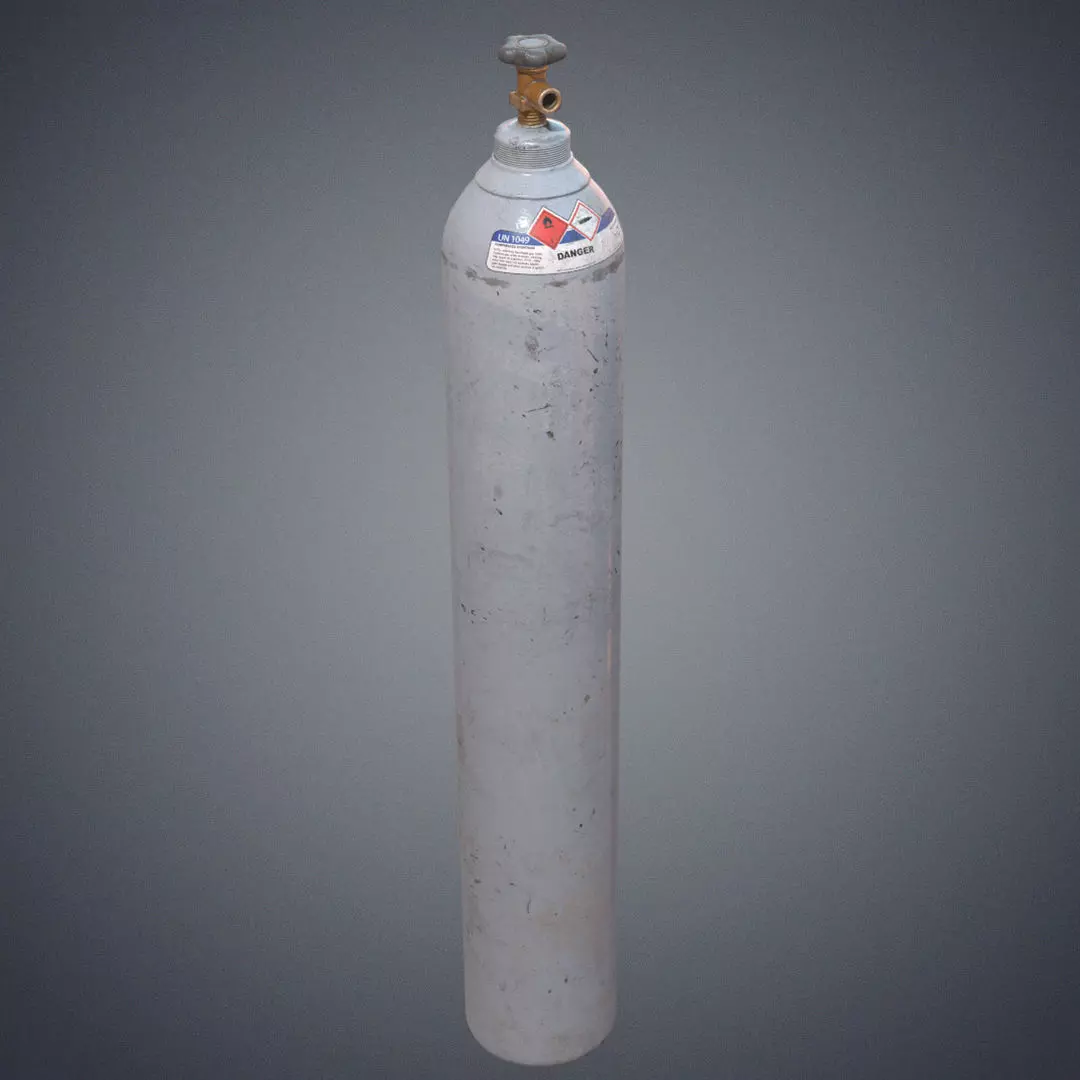 Gas bottle Low-poly 3D model_0